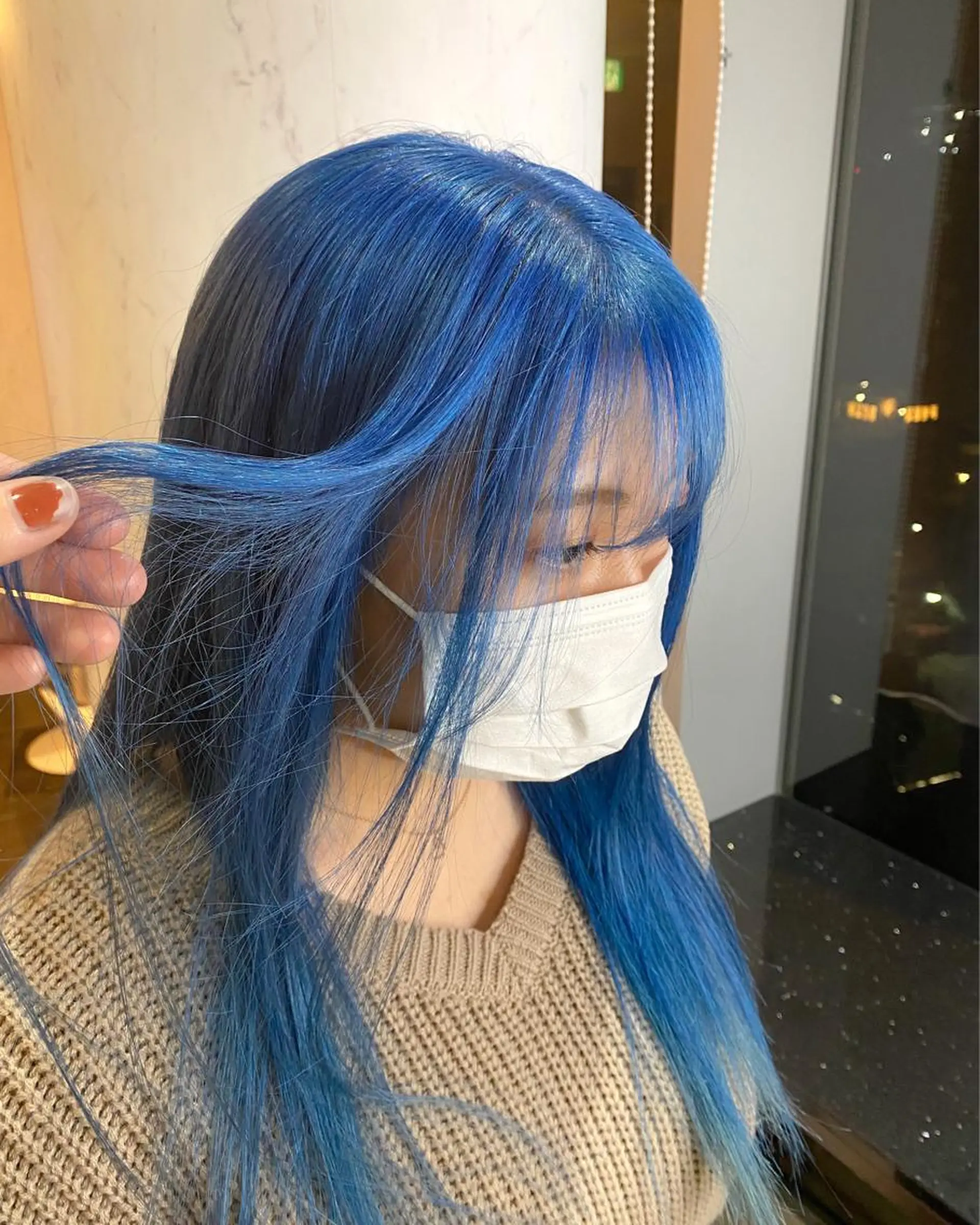 ロング カラー ブルーカラー ヘアカラー トリートメント 🌱ブリーチ・透明感 カラー/mapi🦭のヘアスタイル