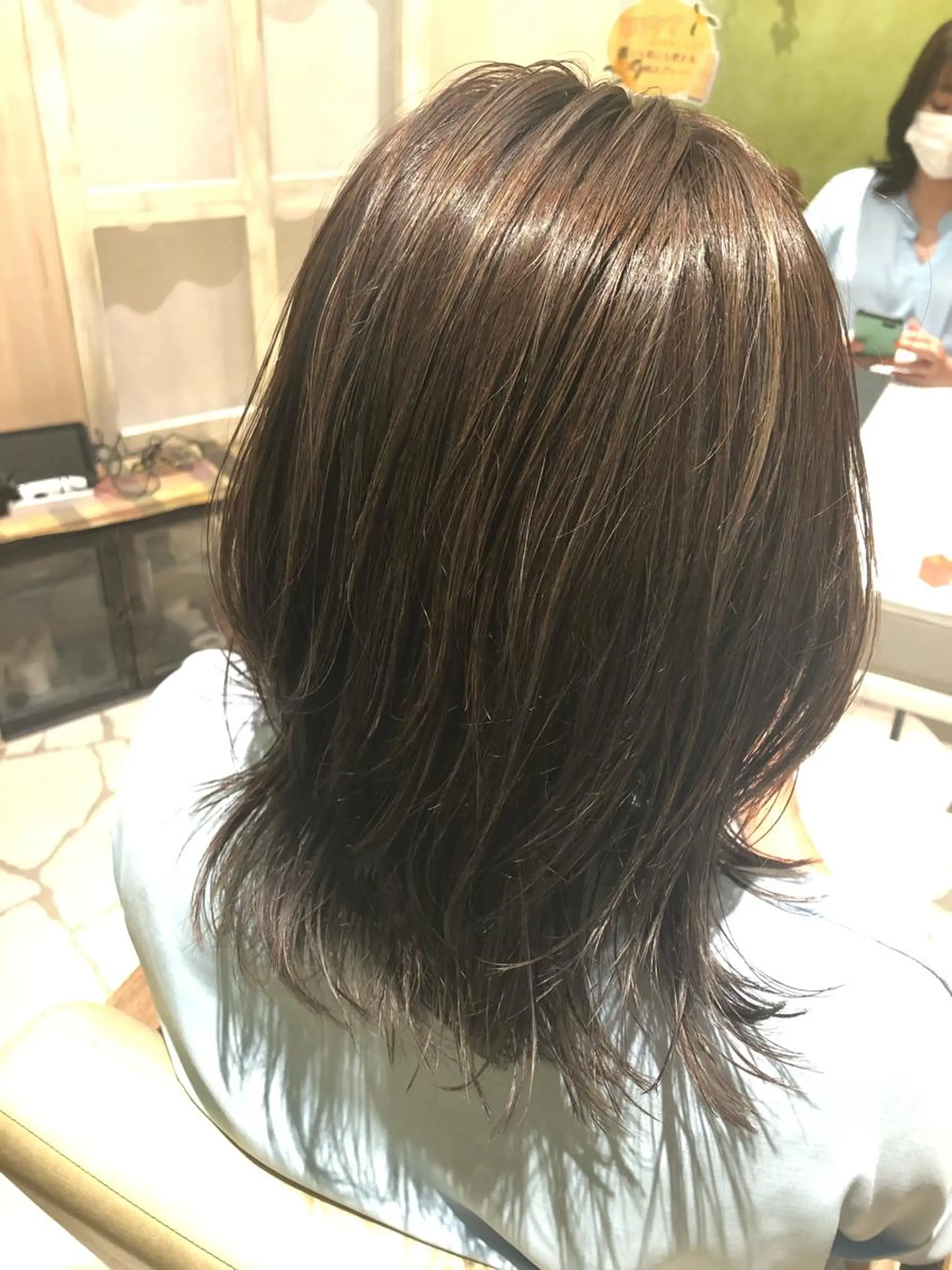 セミロング カラー 🧡艶髪・ゆるふわ style💛ミユのヘアスタイル