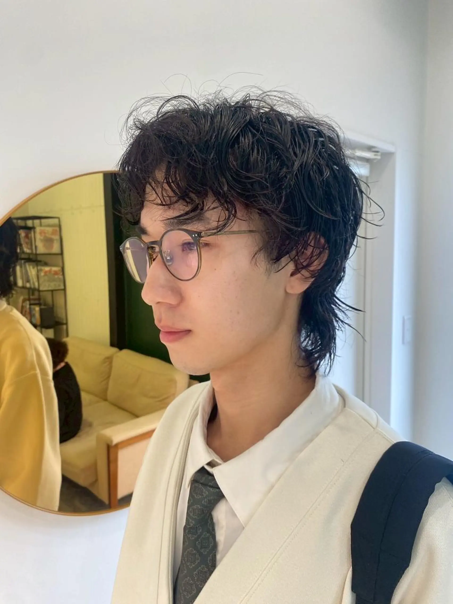 パーマ メンズ カット パーマ ☘️カワベ　ユキヒト /EDAME 店長のヘアスタイル