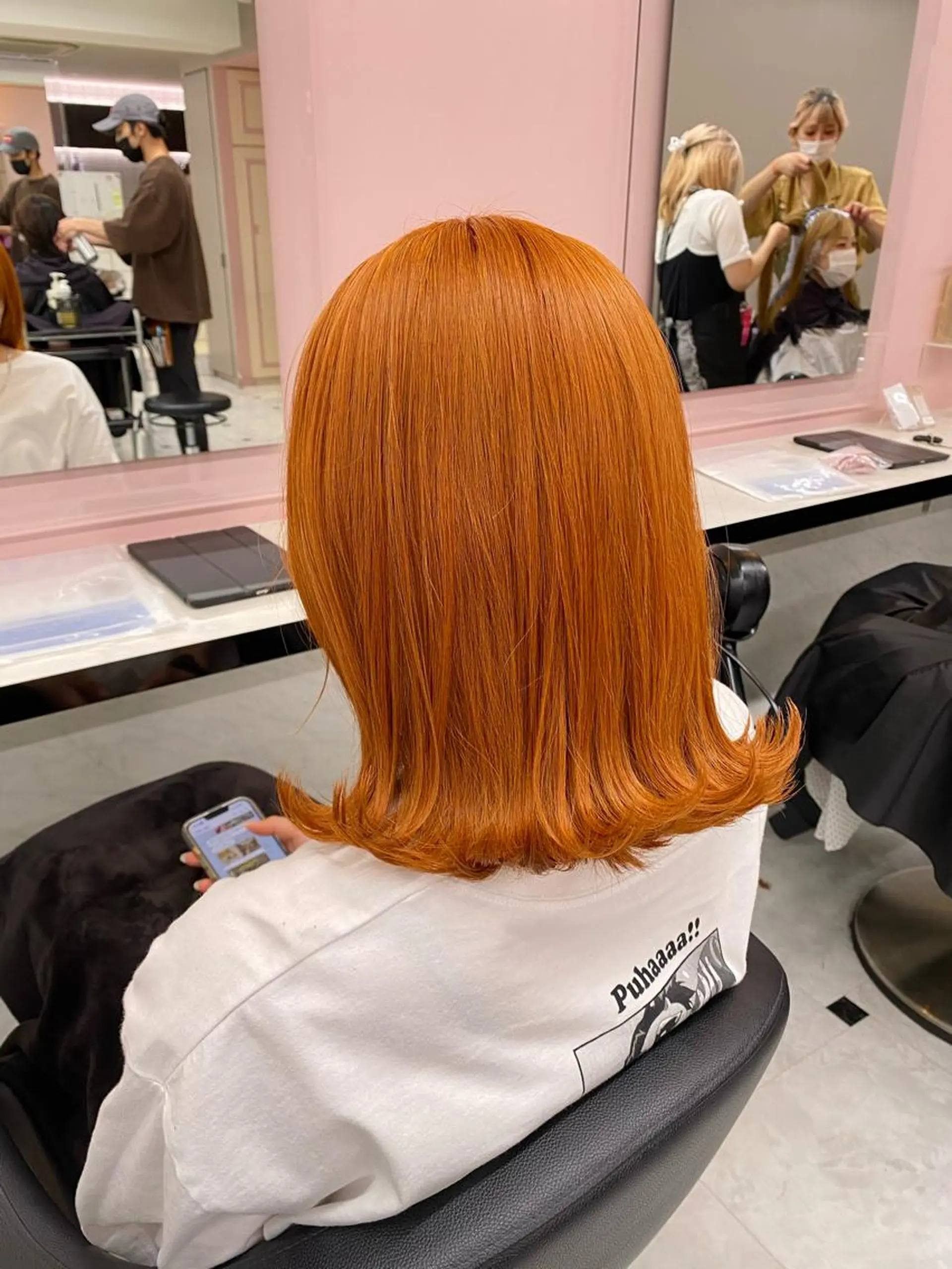 セミロング カラー ダブルカラー 韓国ヘアKYONのヘアスタイル