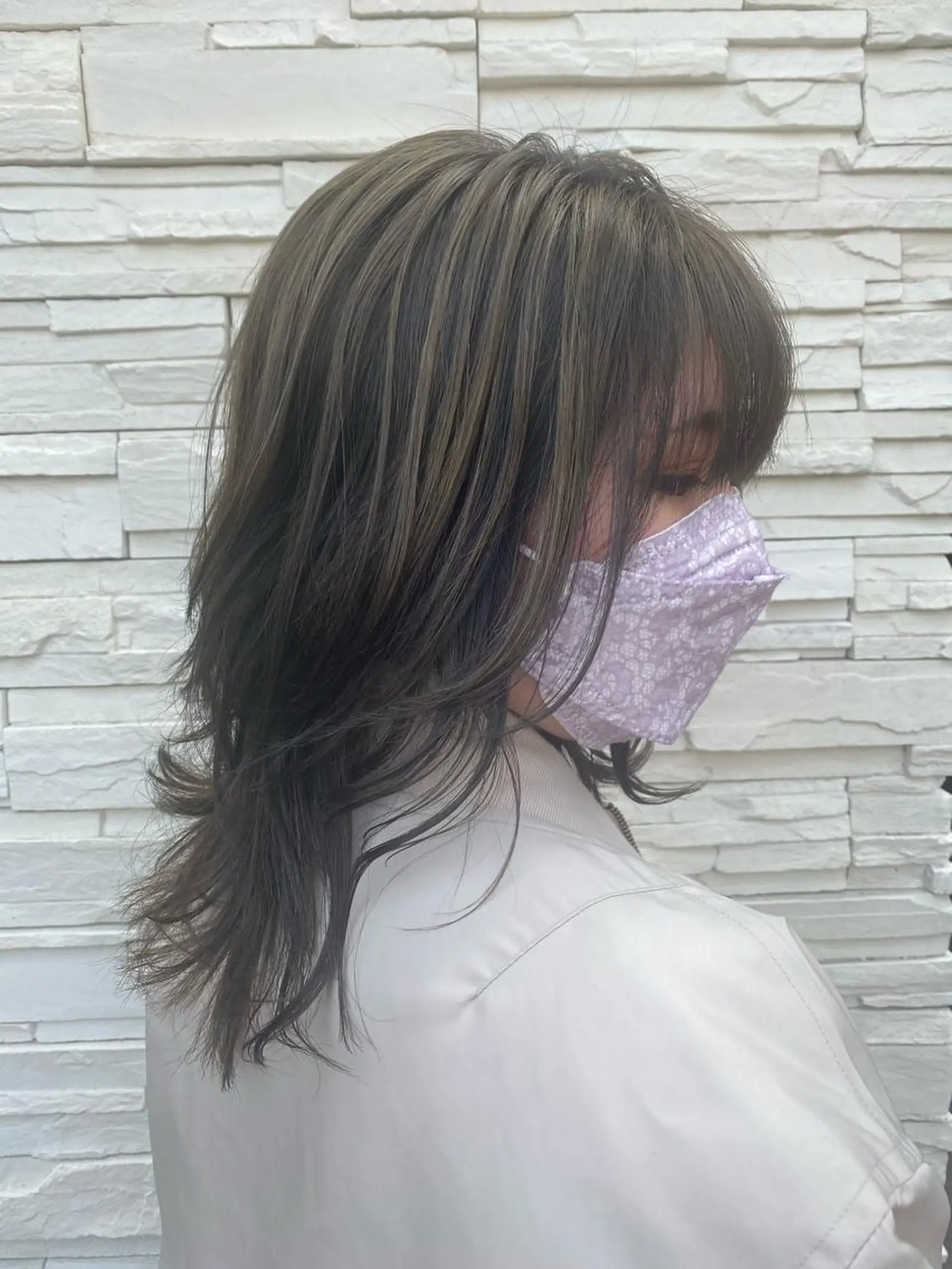 セミロング ハイライト ヘアカラー 😺ヒアリング 重視😺小川のヘアスタイル