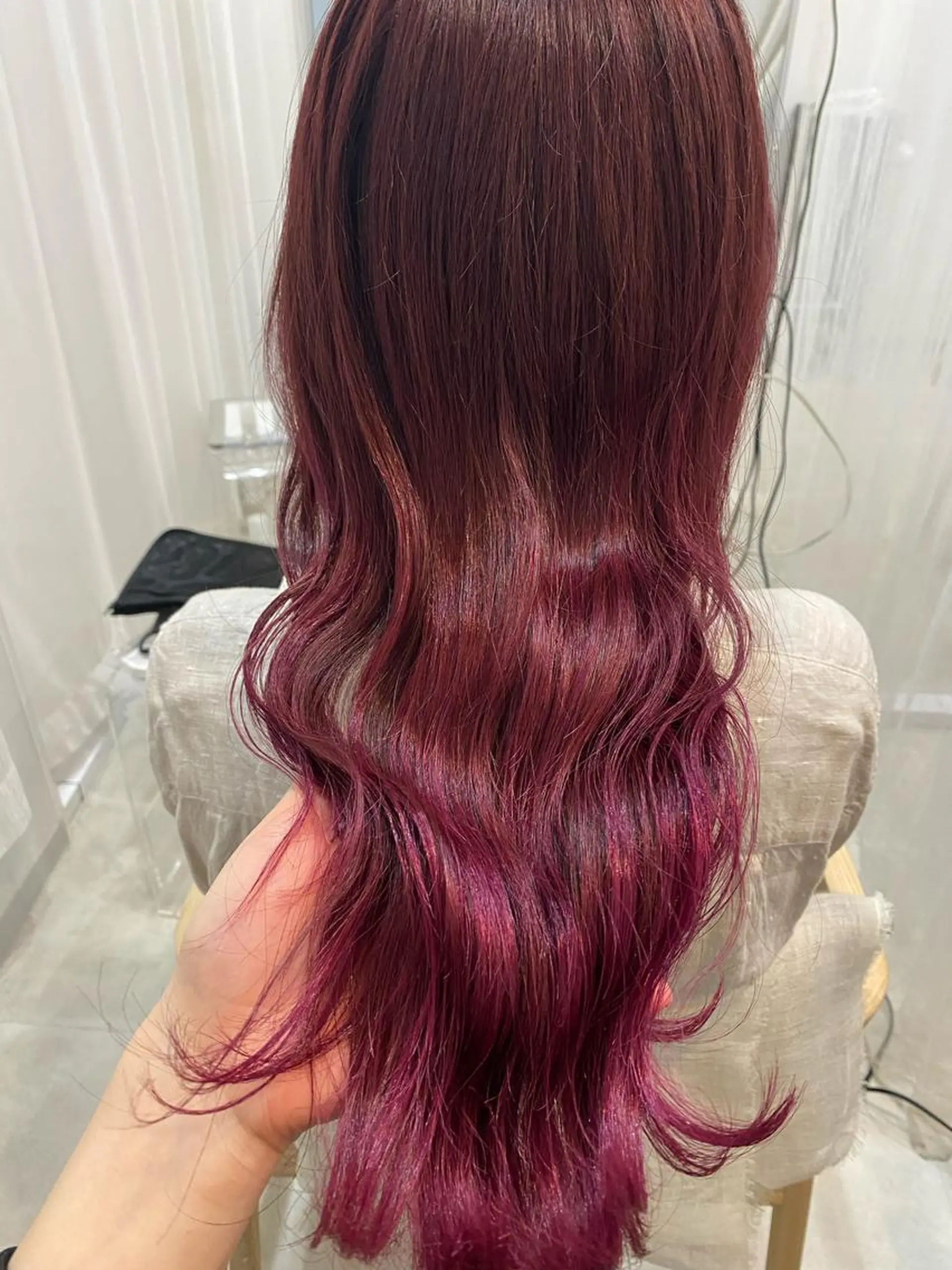 カラー ピンクカラー 谷川 李奈のヘアスタイル