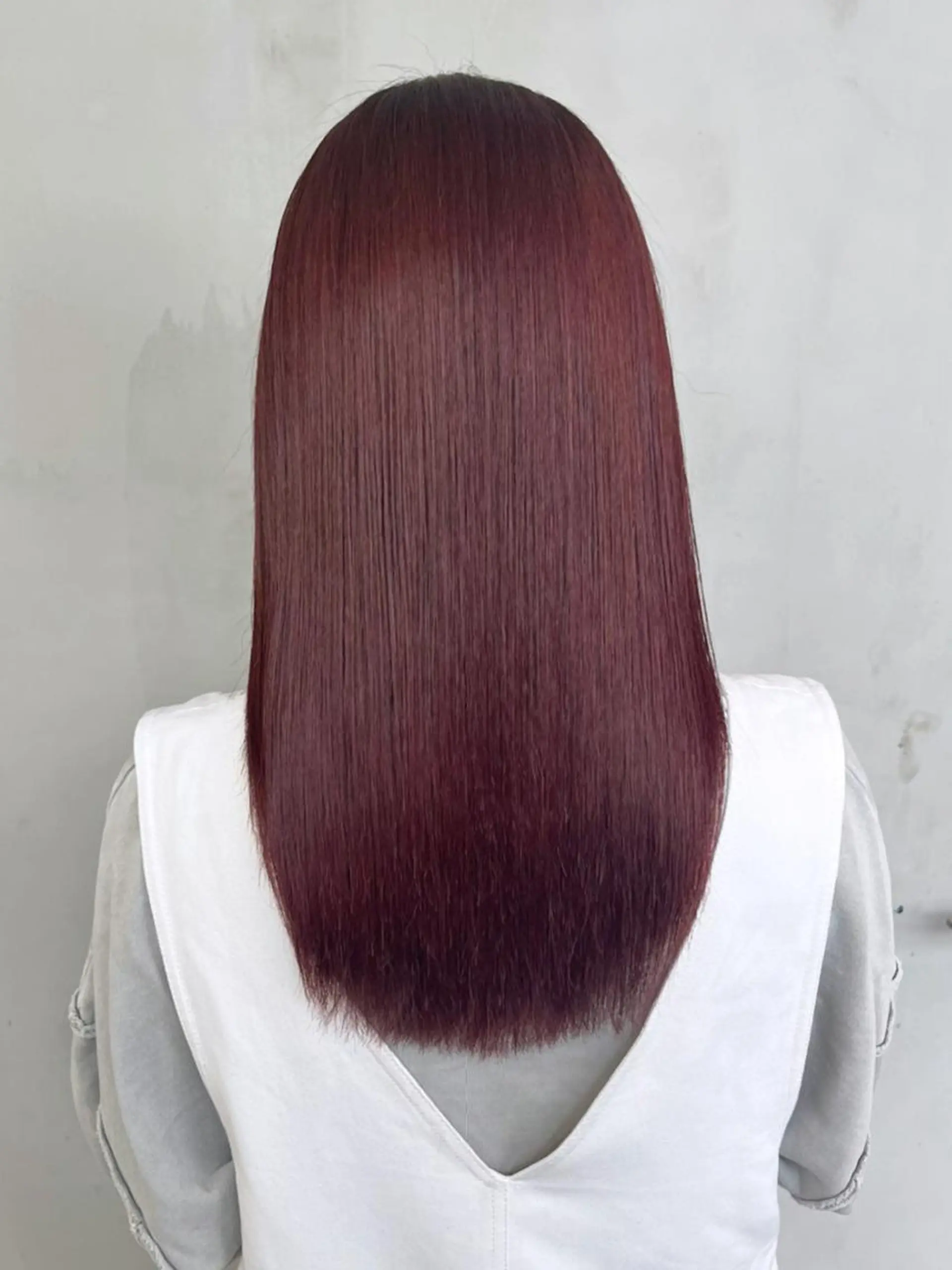 セミロング カラー レッドカラー カット ヘアカラー トリートメント ITbyALBUM 下北沢店のヘアスタイル