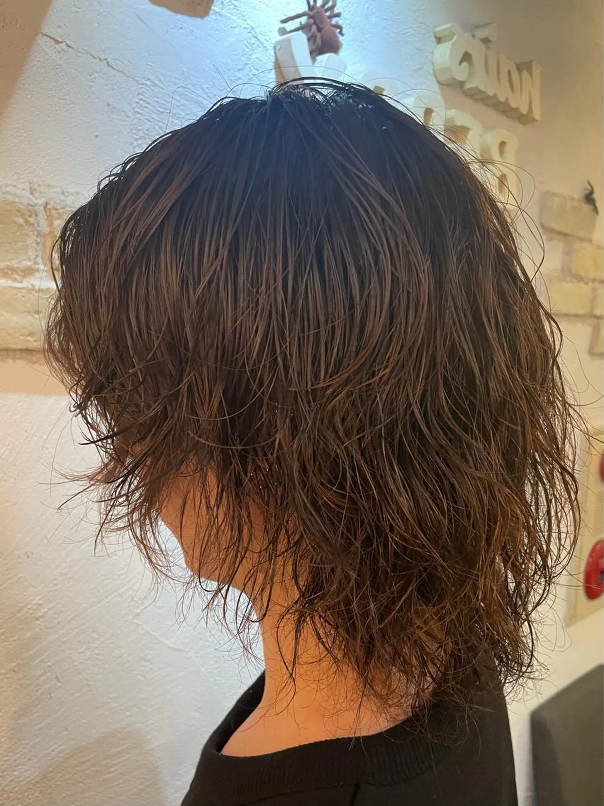 ミディアム パーマ ヘアーズベリー 藤本のヘアスタイル