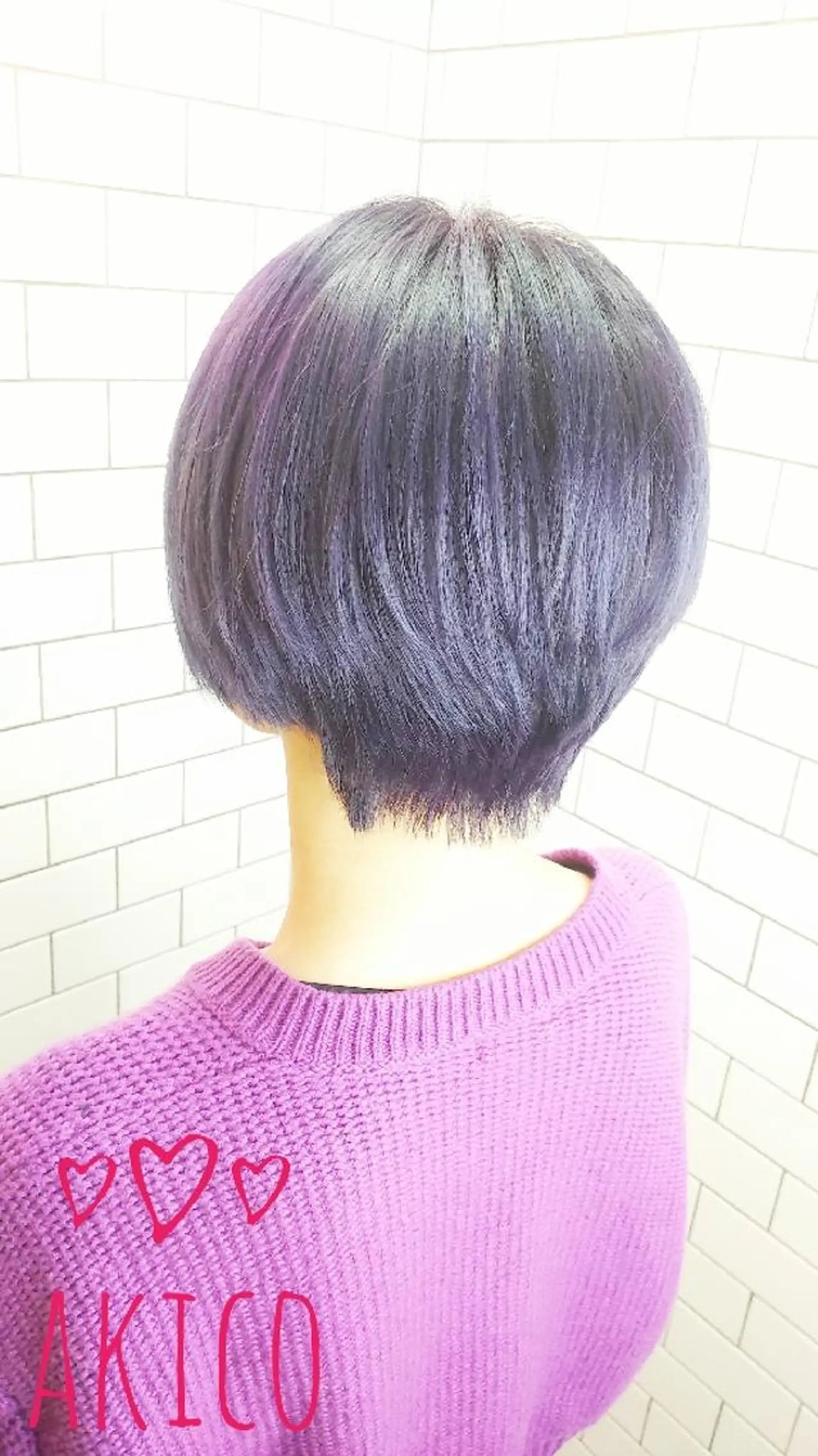 ショート カラー ラベンダーカラー LUXBE GALLERY なんば駅前店所属・ラックスビーギャラリ ー AKICOのヘアスタイル