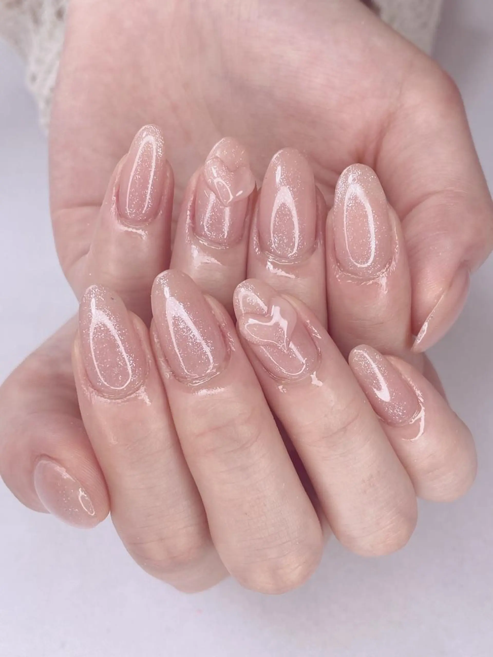 ネイル アートネイル オーロラネイル 桜ネイル クリアネイル ドット Ｎail Ｓalon ertiのネイルデザイン