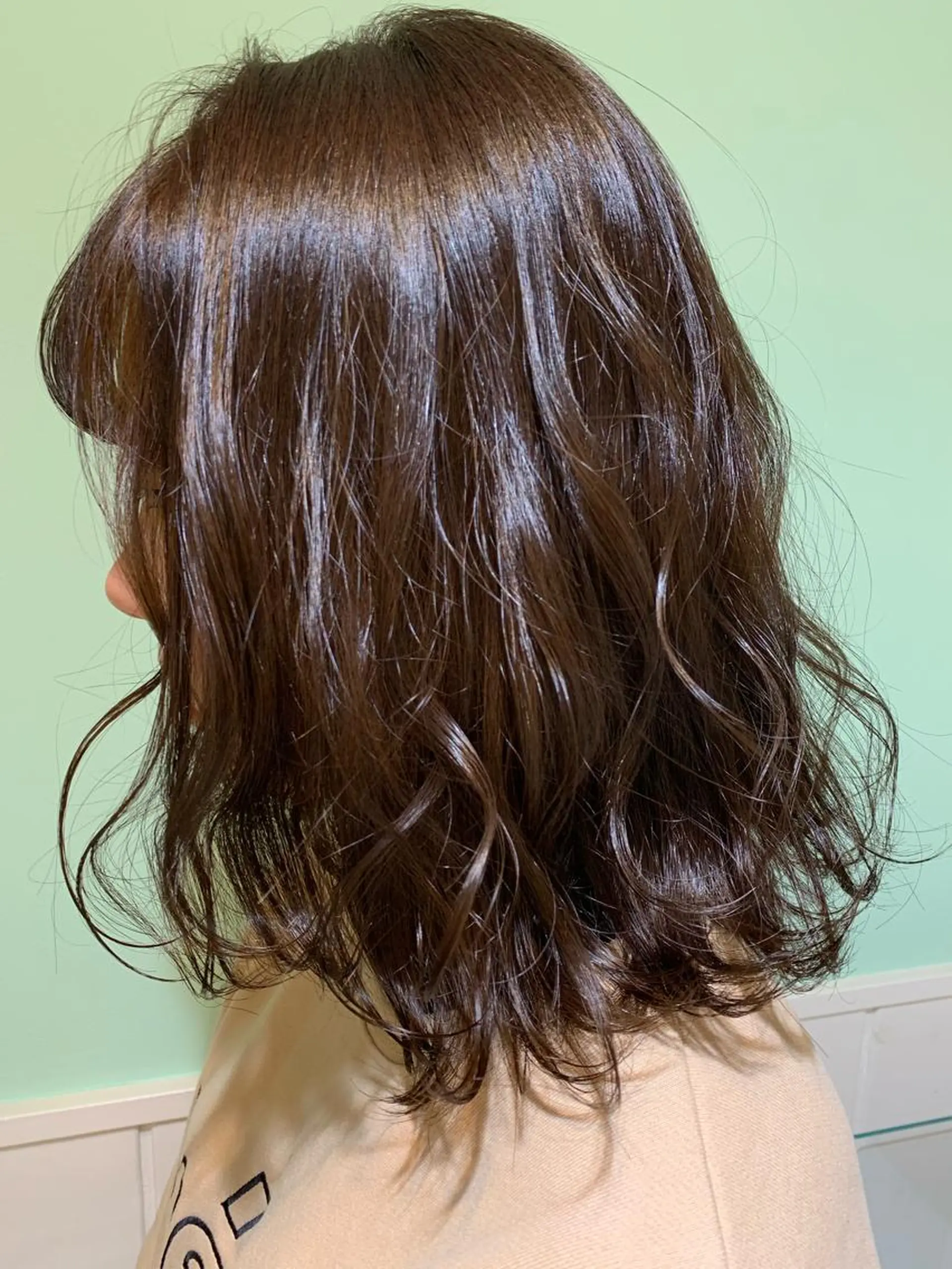 ミディアム カラー パーマ アッシュ アッシュグレー アッシュグレージュ 透明感カラー グレージュ fukuyasu rikaのネイルデザイン