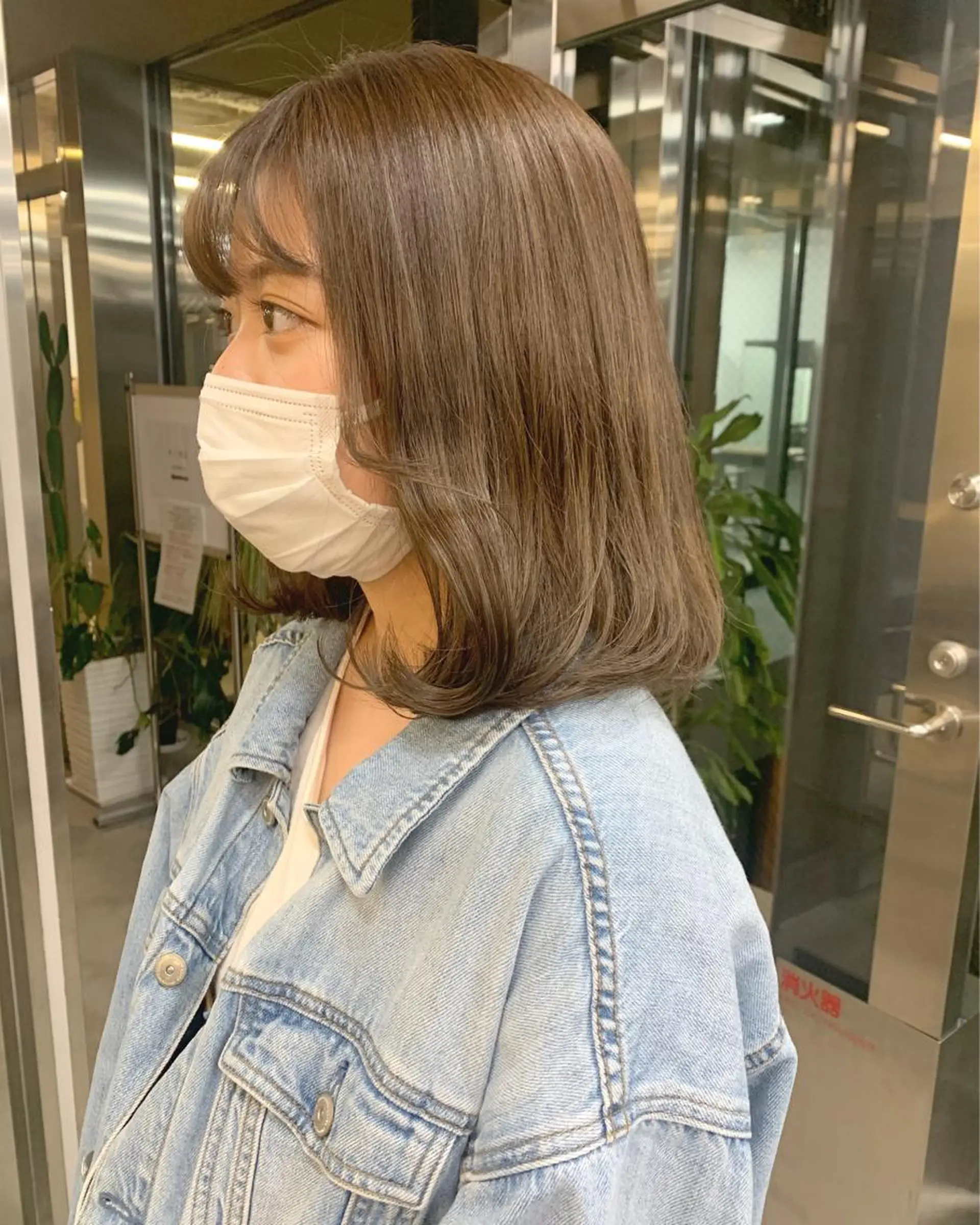 ミディアム カラー カット ヘアカラー トリートメント ヘッドスパ ヘアセット 透明感/オリーブ/ グレージュ/YUKAのヘアスタイル