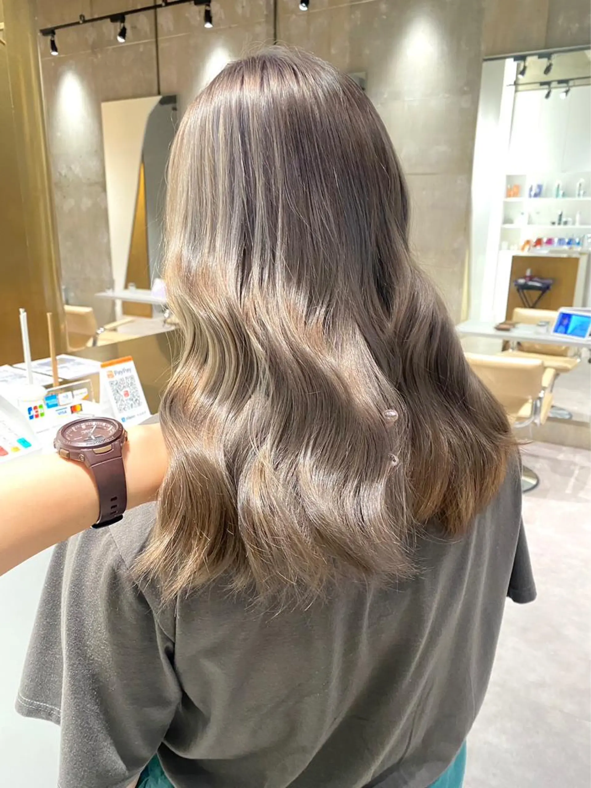 ロング アッシュ アッシュグレー ヘアカラー トリートメント 無料カット募集中🌷 ちひり𓂃𓈒♡‪のヘアスタイル
