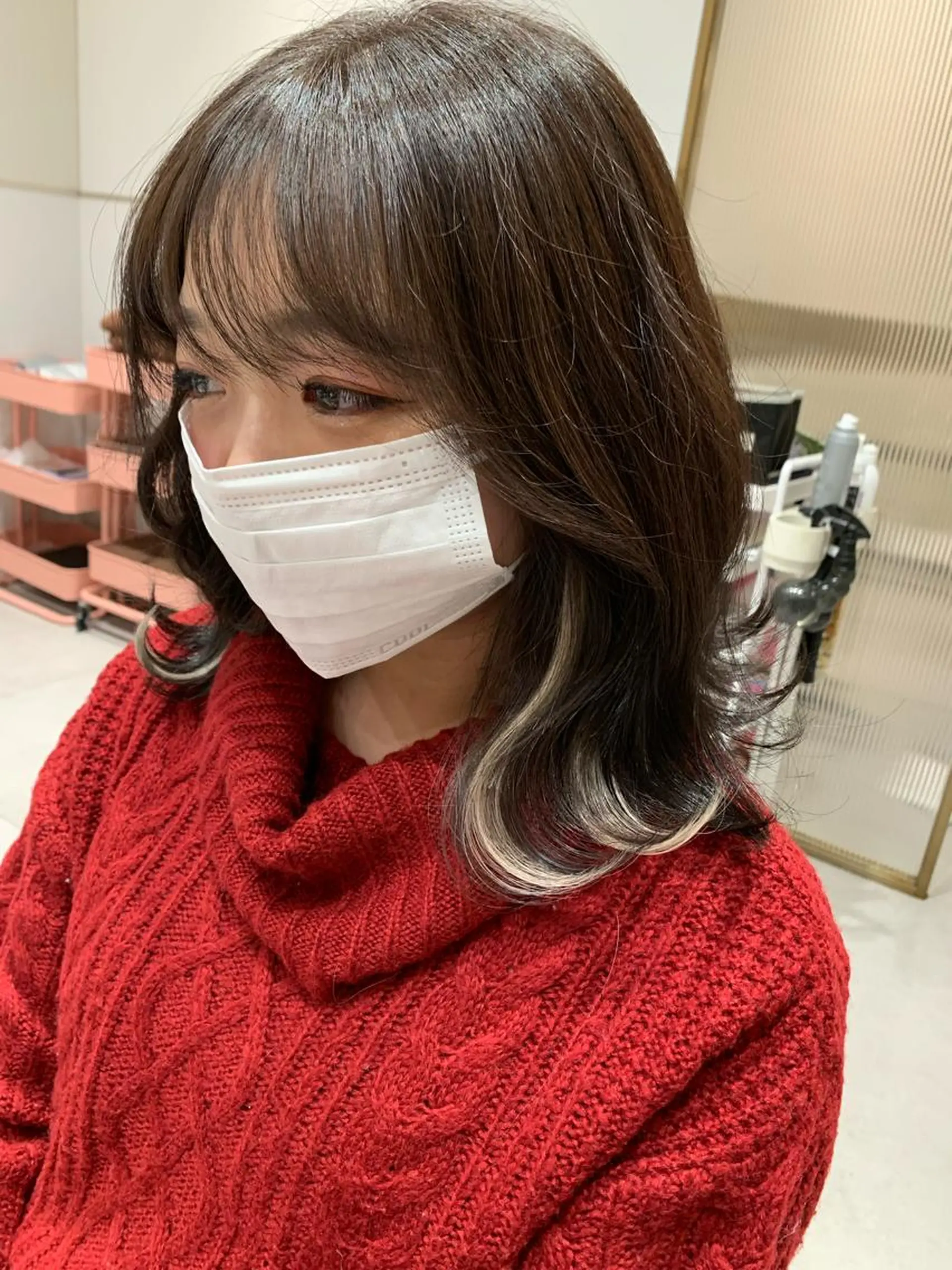 カラー アッシュ 韓国ヘア/レイヤー/ 顔まわり/りょーとのヘアスタイル