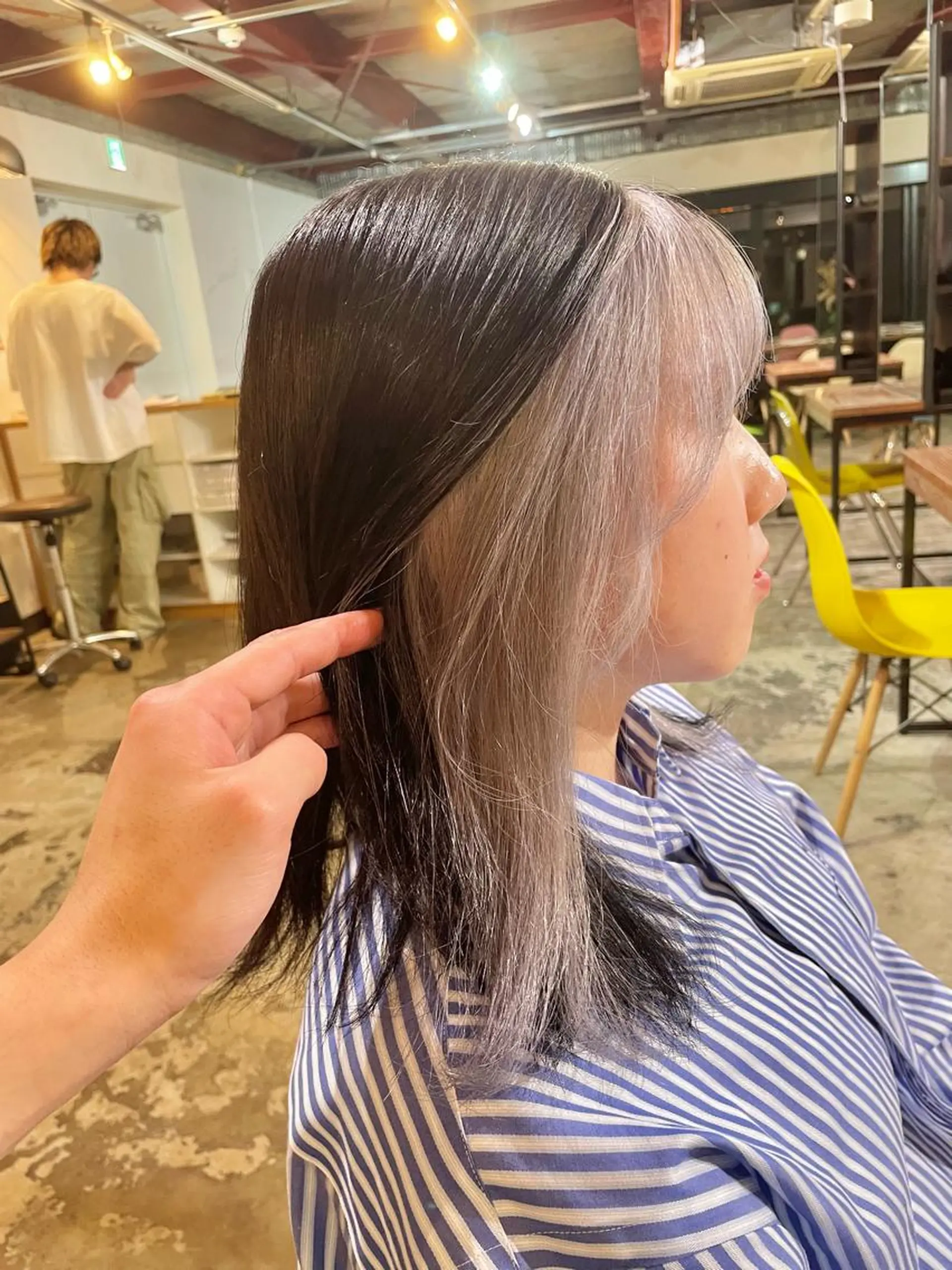 ミディアム カラー ベージュカラー イヤリングカラー インナーカラー ボブ ボブインナー La fith hair ray所属・メンズ/パーマ/ ブリーチ/KAITOのヘアスタイル