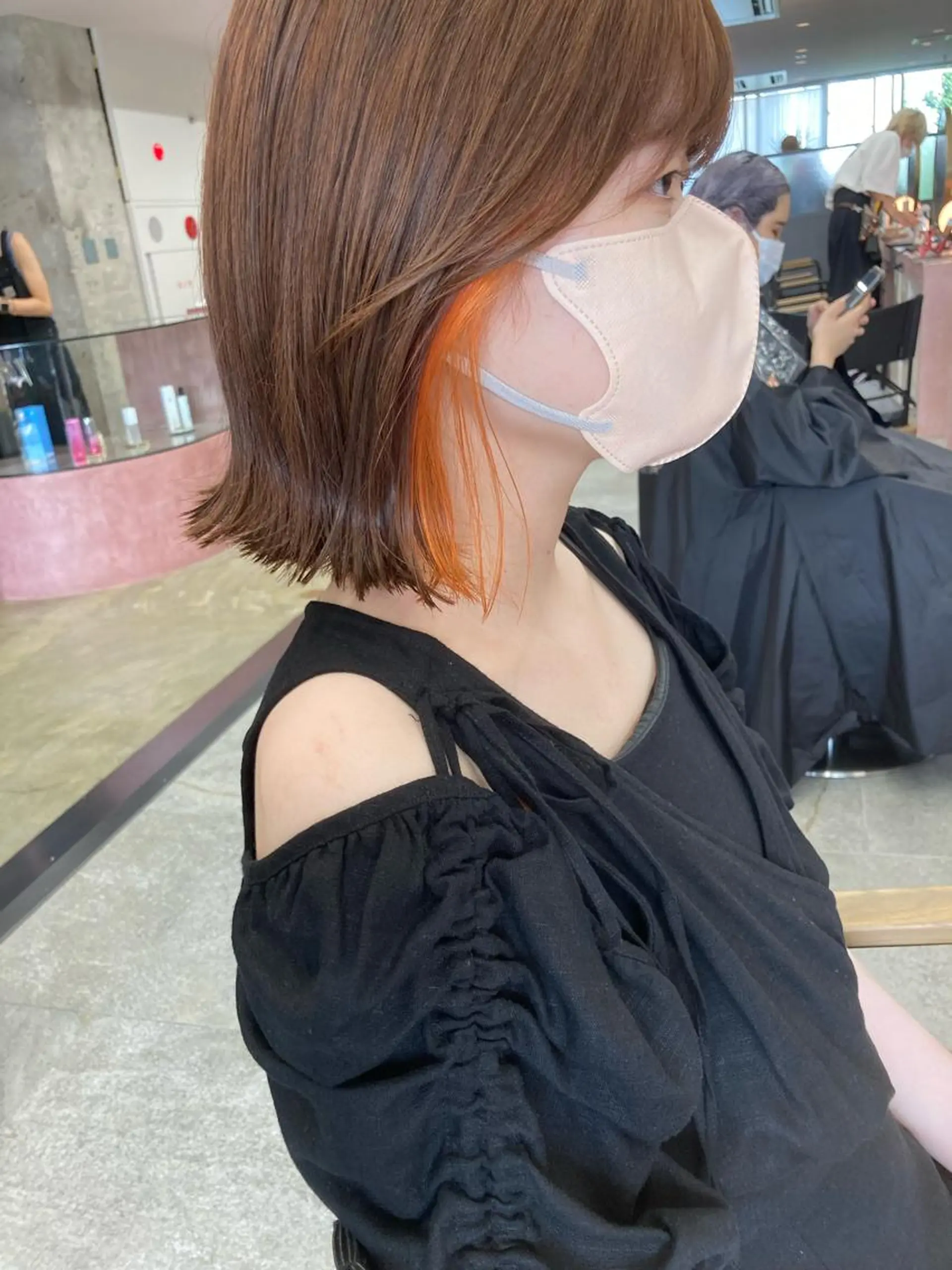 ミディアム カラー オレンジ 小木曽智美 /ボブ/ショートのヘアスタイル