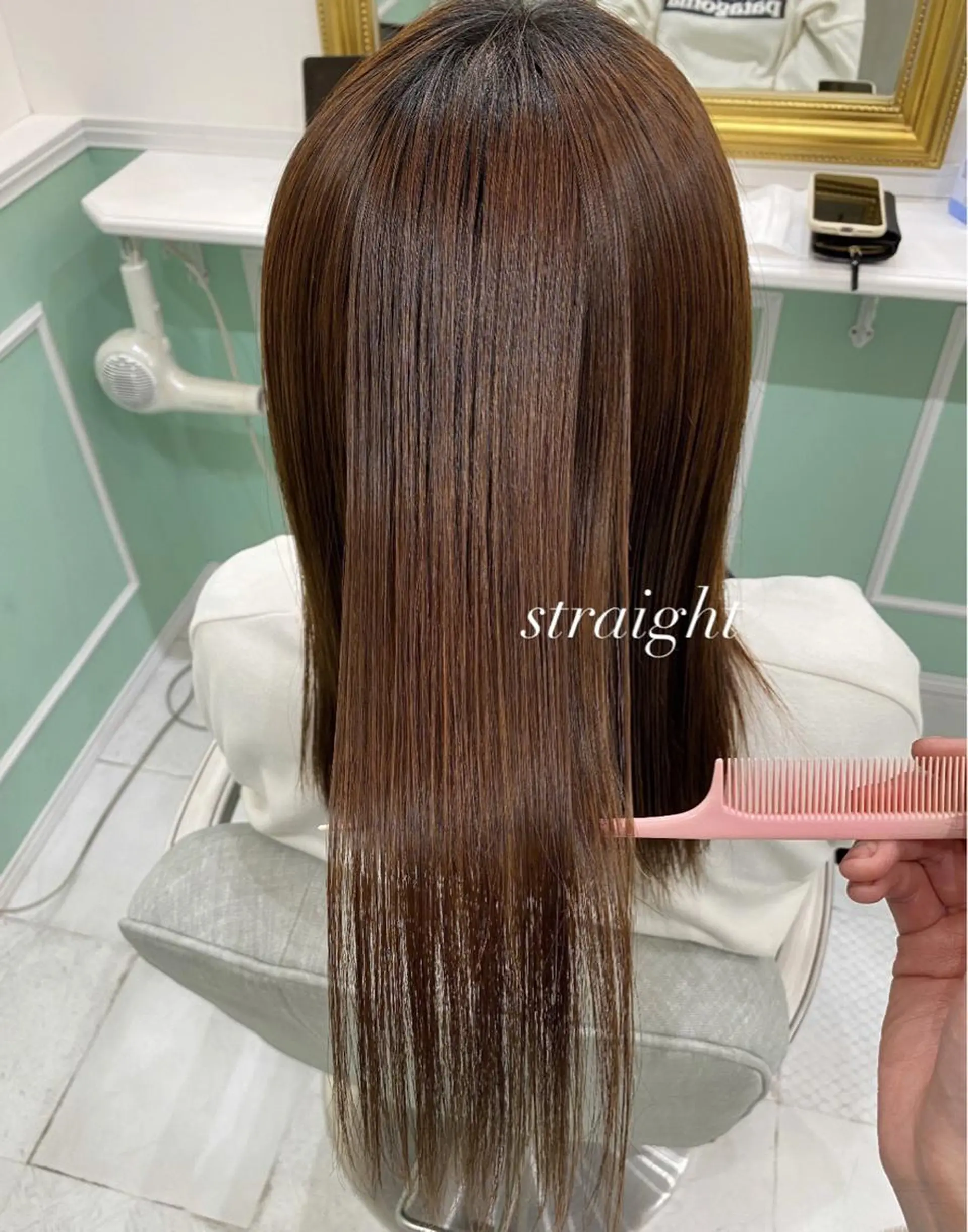 ロング パーマ 酸性ストレート ストレートパーマ flen所属・𖤣𖥧𖥣𖥧田中 姫乃𖤣𖥧𖥣𖡡のヘアスタイル