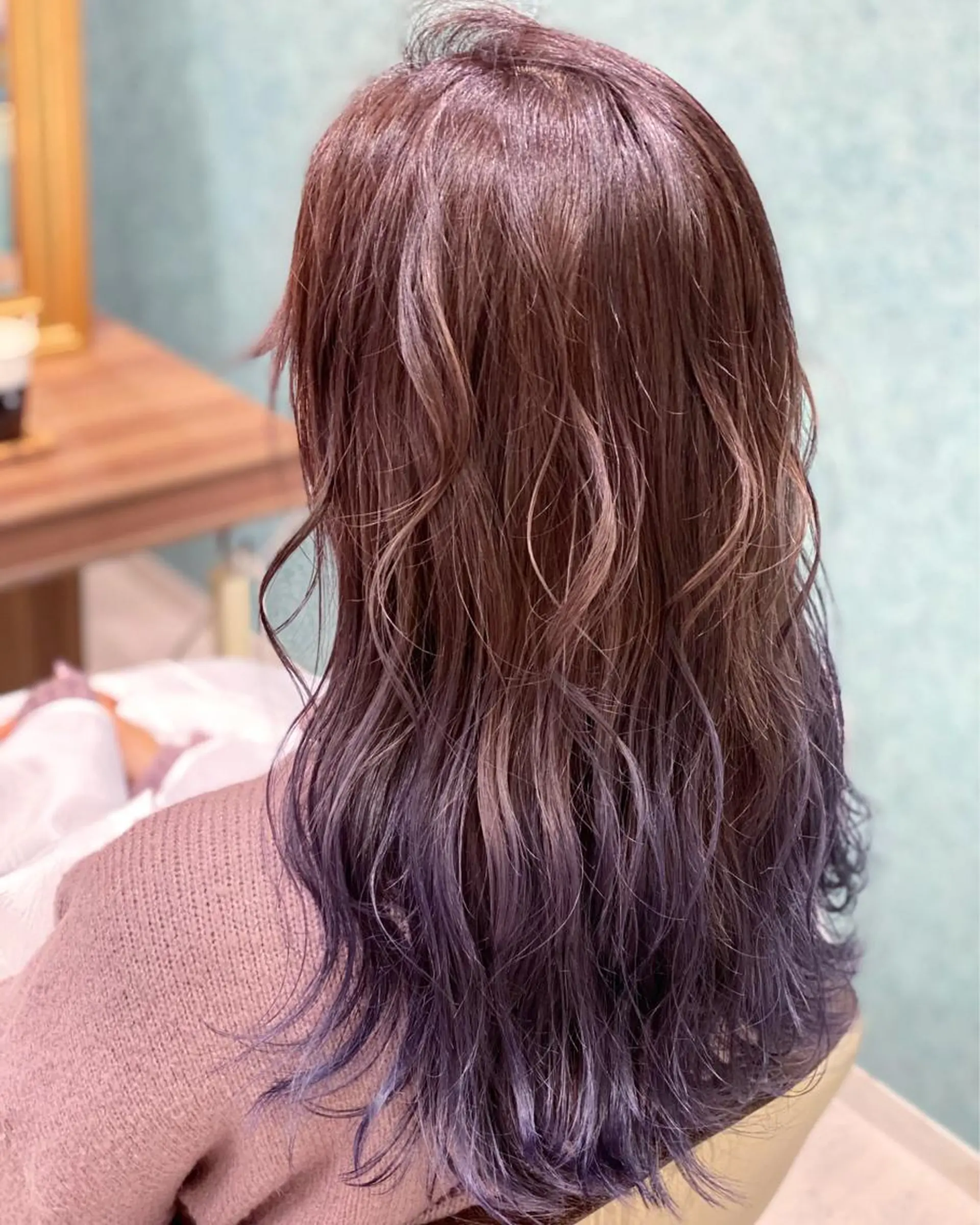 ロング カラー グラデーションカラー パープルカラー 💎大人ハイライト 💎上杉一也💎のヘアスタイル