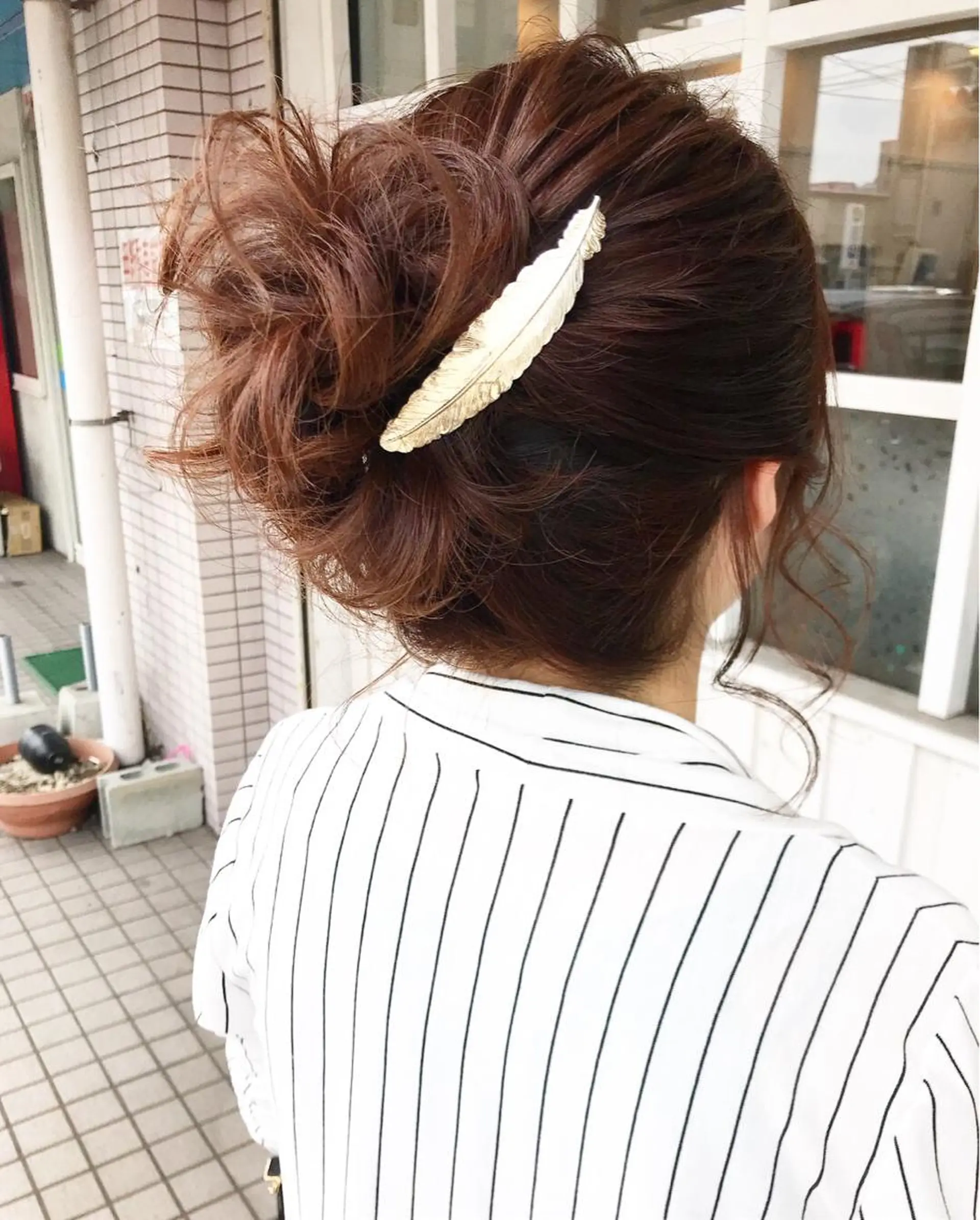 ミディアム ヘアアレンジ Blink Remit hair明野店所属・秋月 亜耶のヘアスタイル