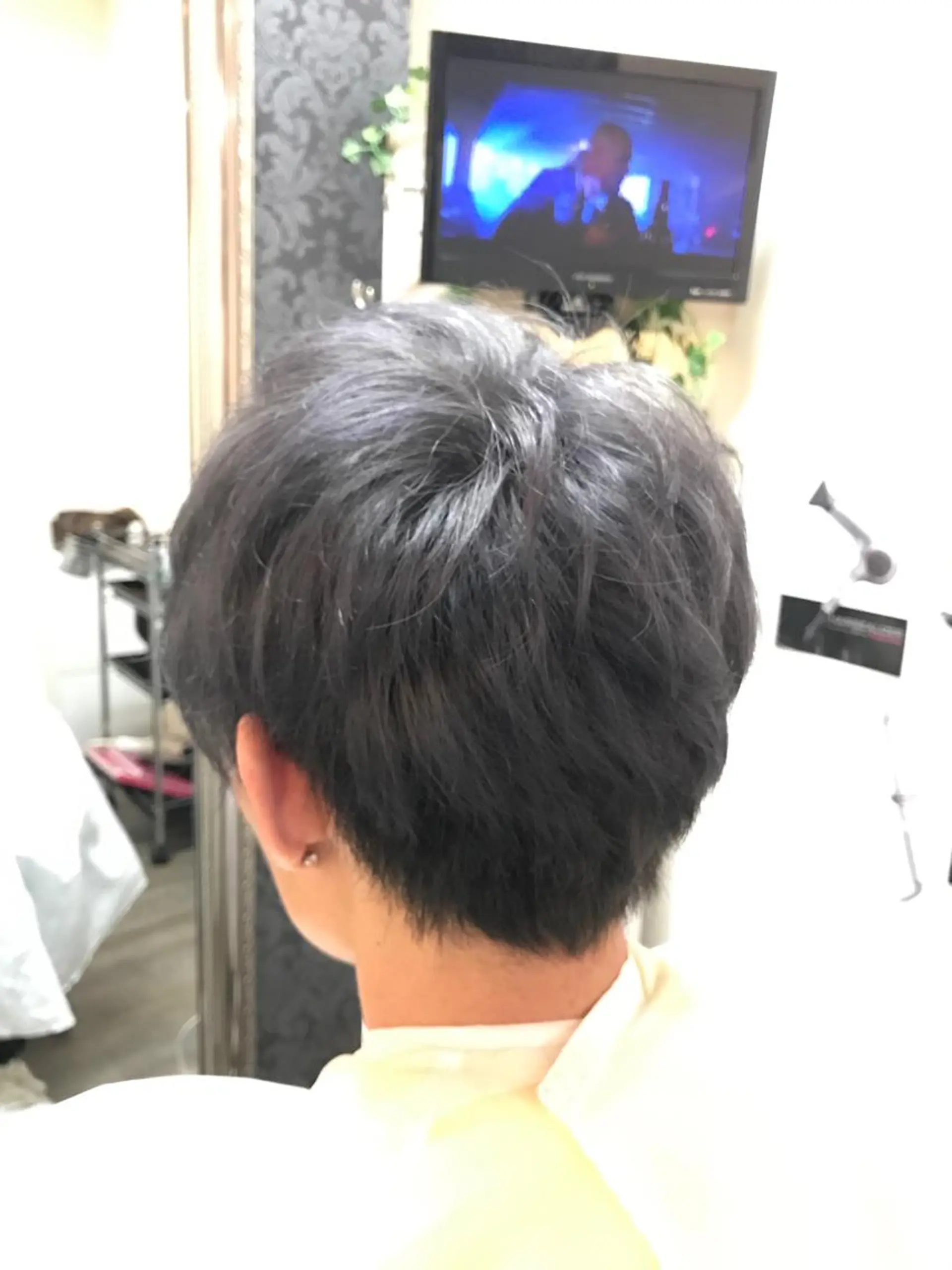 ショート カラー メンズ 刈り上げ ダブルカラー シルバー 東風上 亮介のヘアスタイル