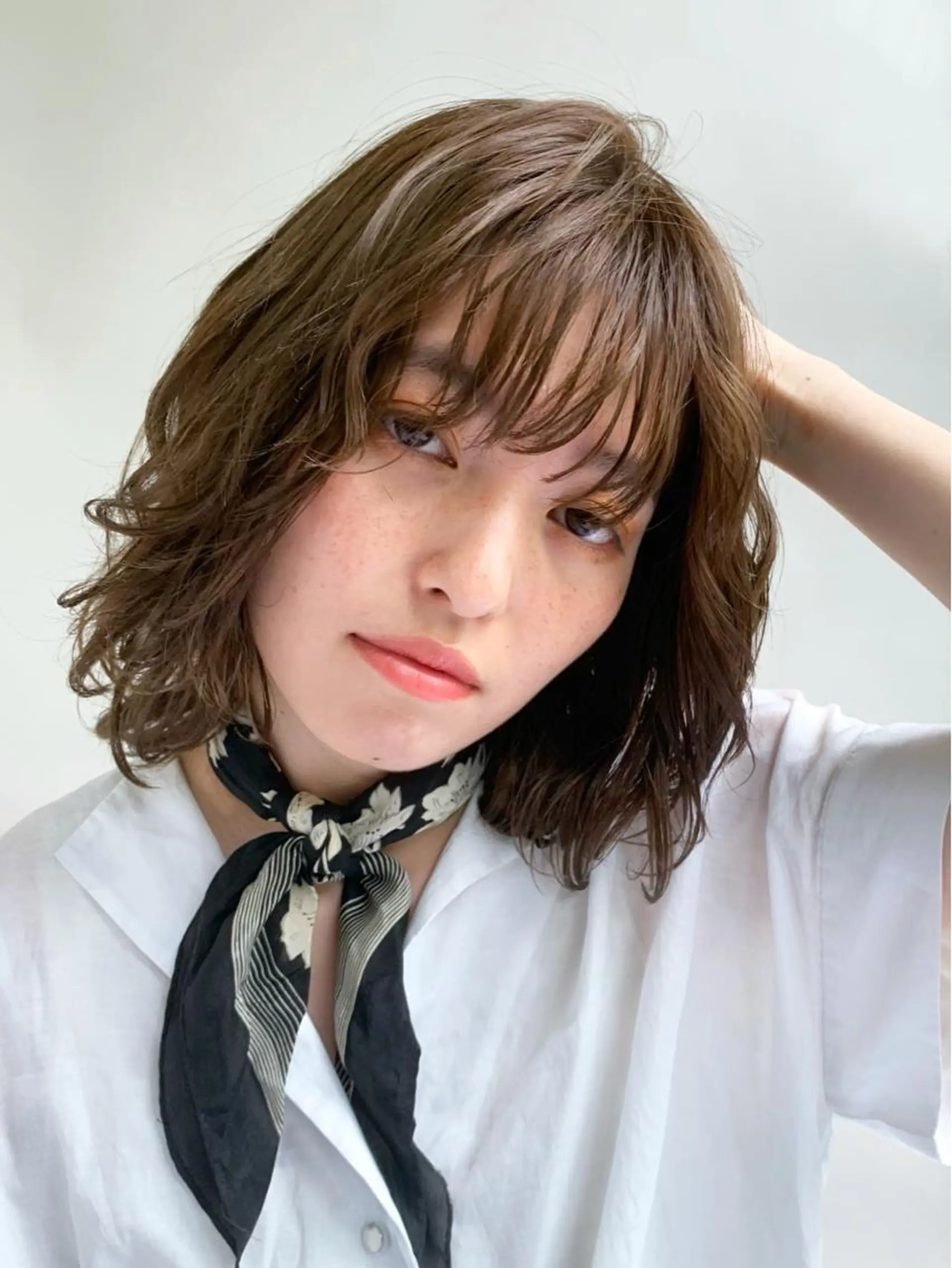 ミディアム パーマ カット パーマ トリートメント 銀座No.1髪質改善 縮毛矯正/本木のヘアスタイル