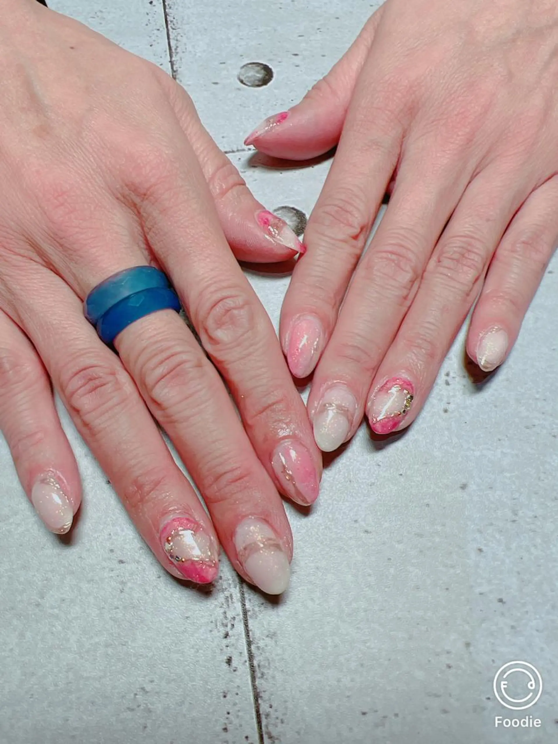 ネイル ハート ミラーネイル 持ち込み ホワイト 冬ネイル ハンドネイル たきぐち みちこのネイルデザイン