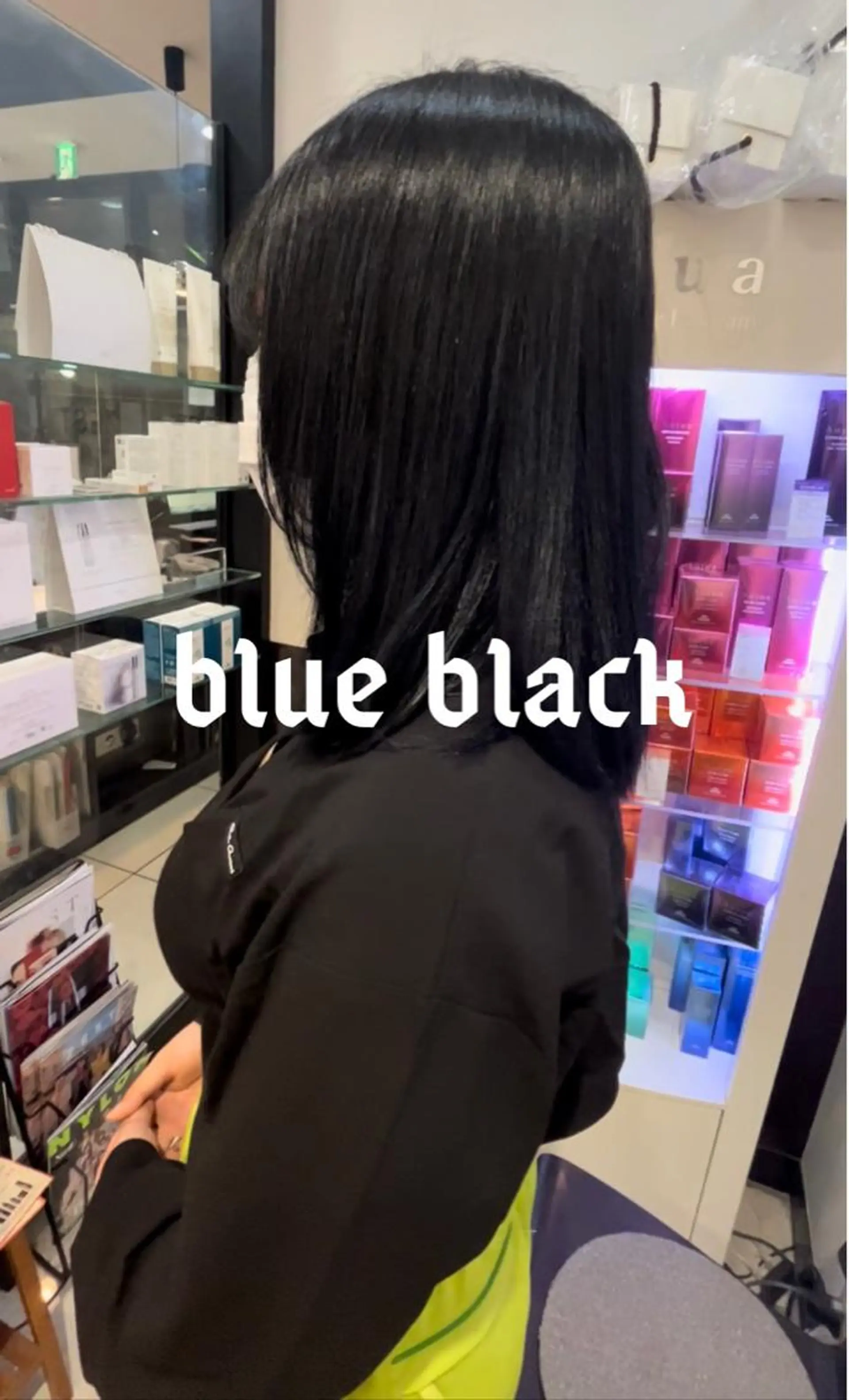 セミロング カラー ブルーカラー 🥇メンズパーマ /縮毛矯正/木村神心のヘアスタイル