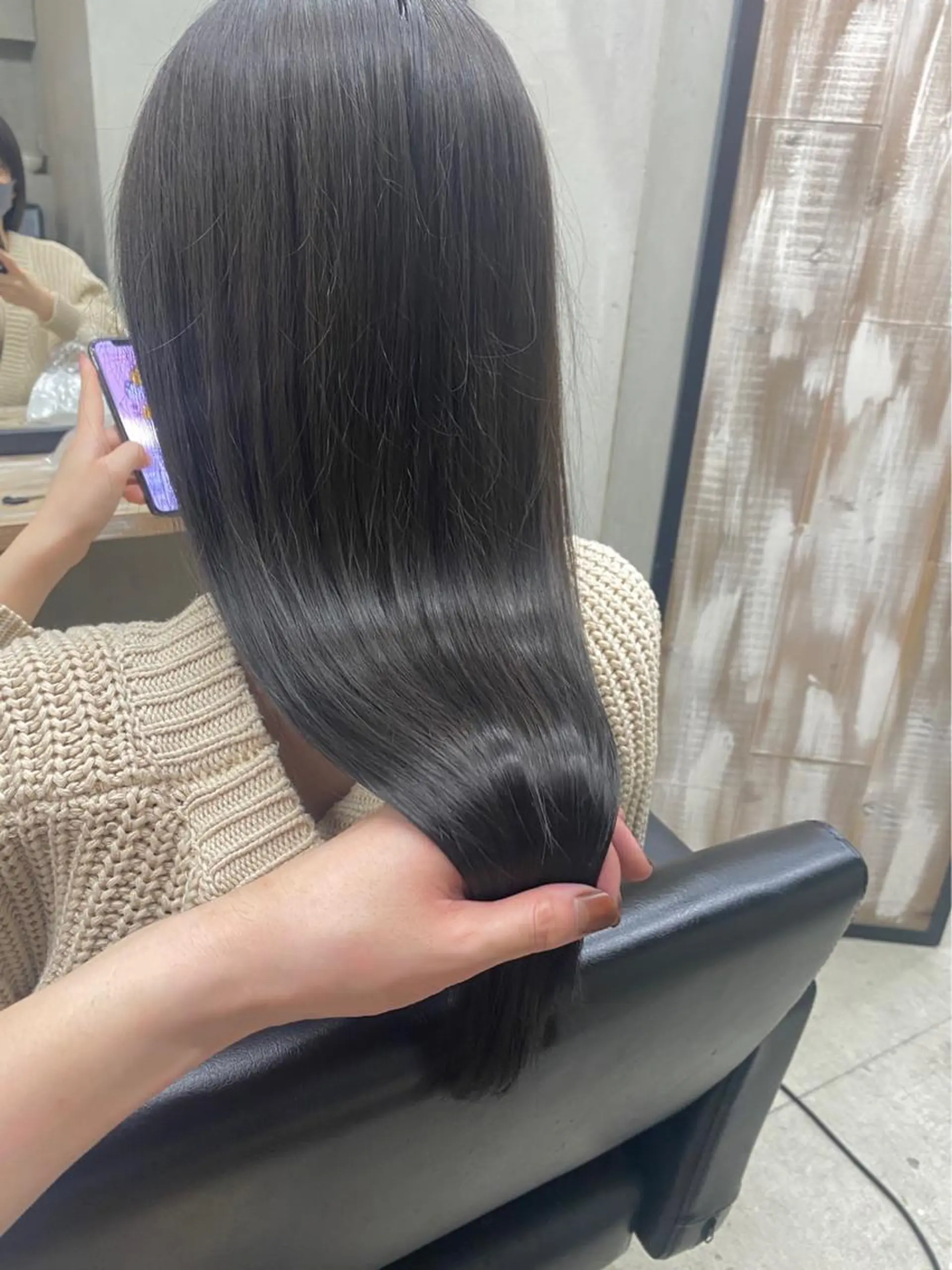 ロング カラー カット ヘアカラー トリートメント ヘッドスパ ヘアセット 透明感/オリーブ/ グレージュ/YUKAのヘアスタイル