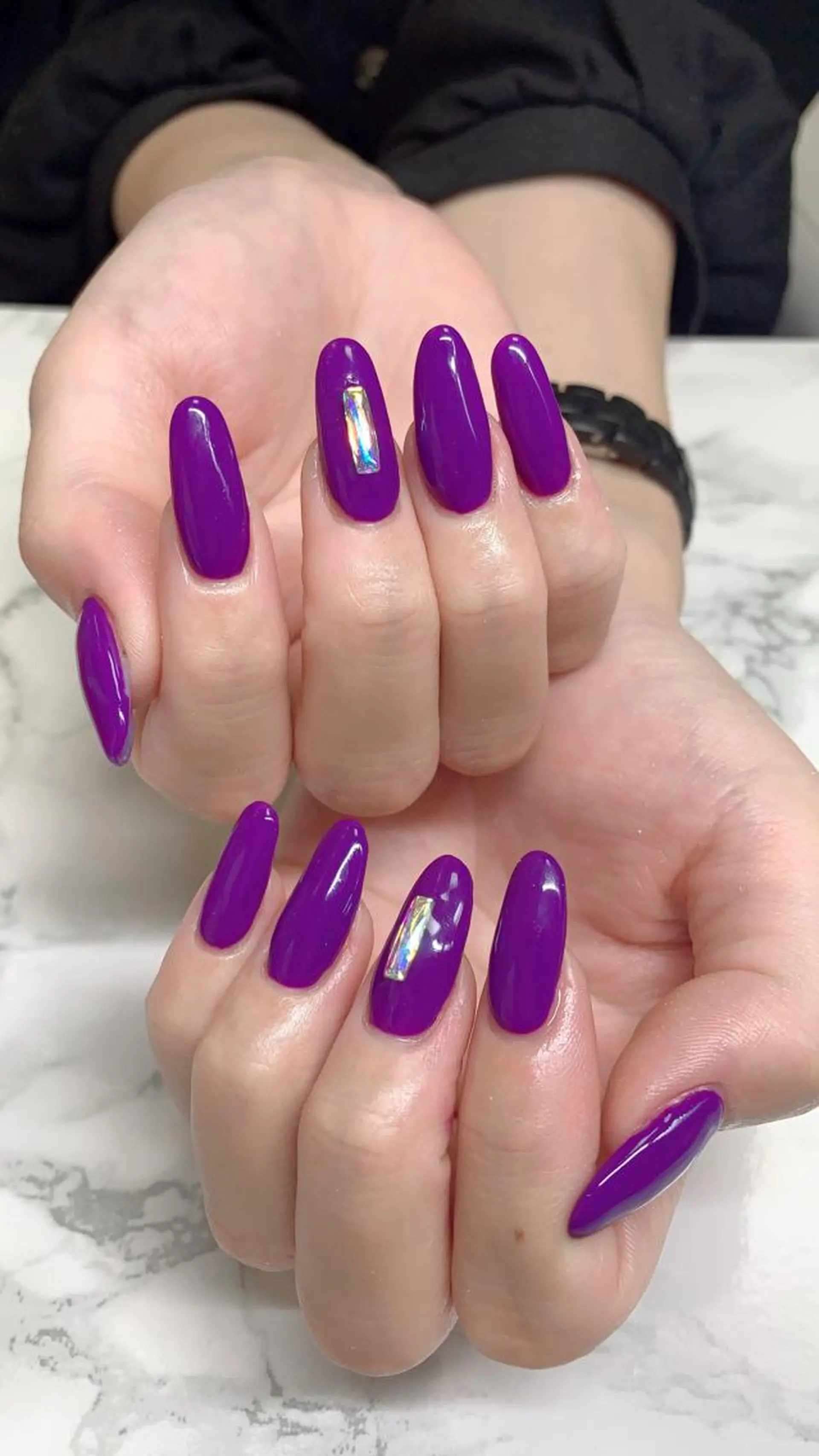 ネイル ハンドネイル はな💎ネイル ワンホン、長さ出しのネイルデザイン