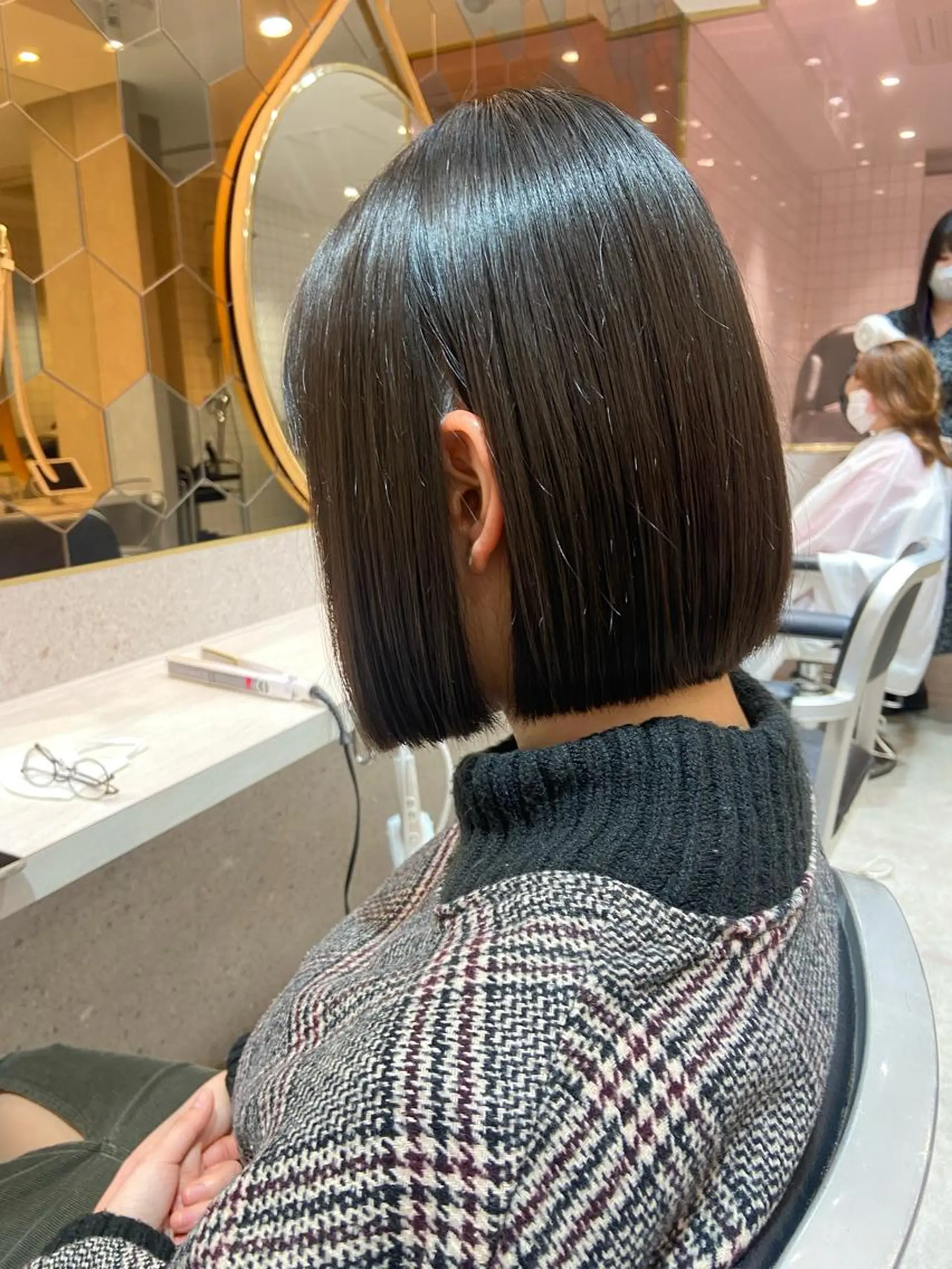 ミディアム ボブ 韓国風ヘア カット トリートメント 新宿/韓国ヘア 中明度カラー/かやのヘアスタイル