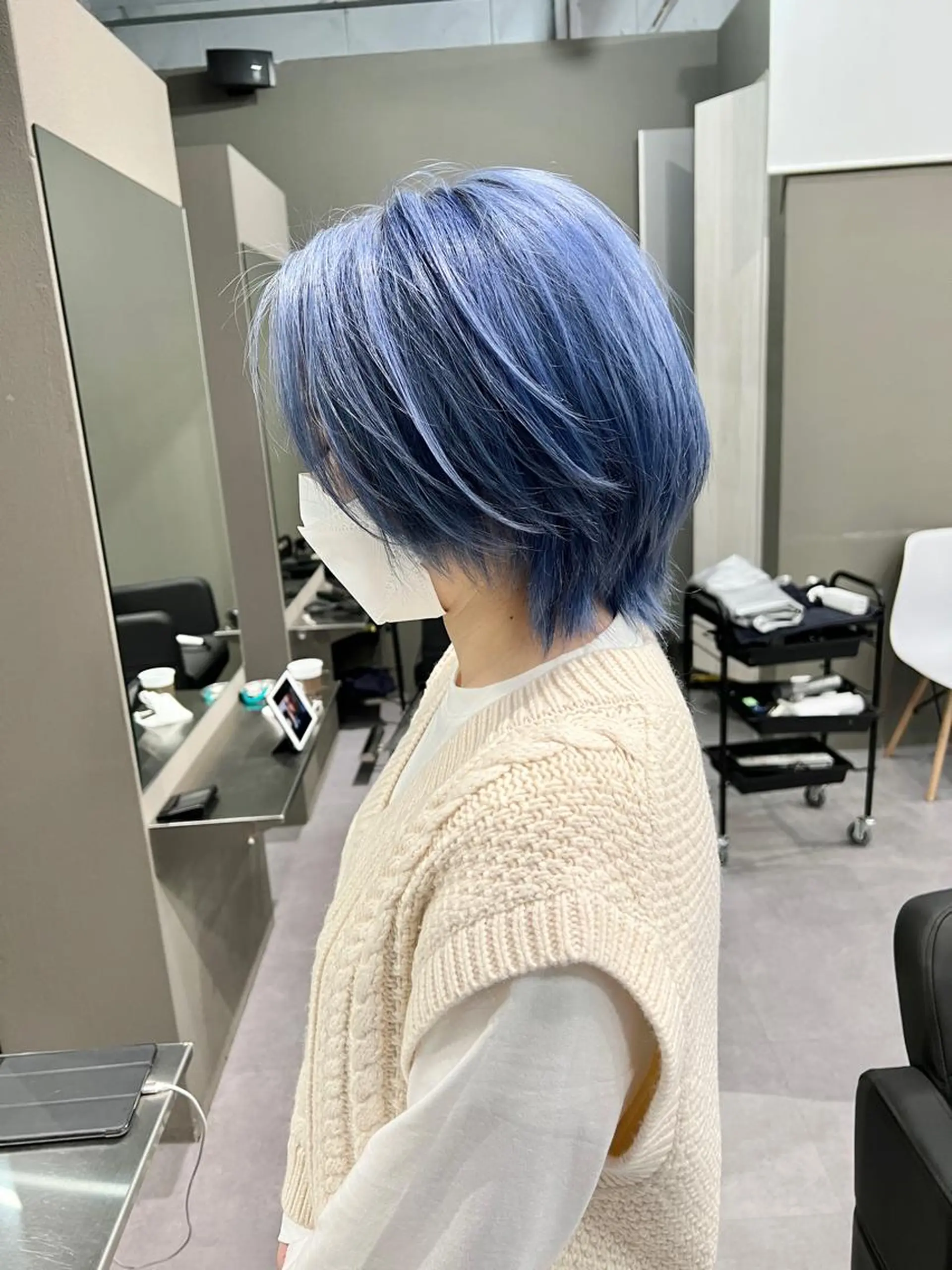 ショート カラー ブルーカラー ブルーラベンダー ラベンダーカラー シルバー ホワイトシルバー Via officialのヘアスタイル