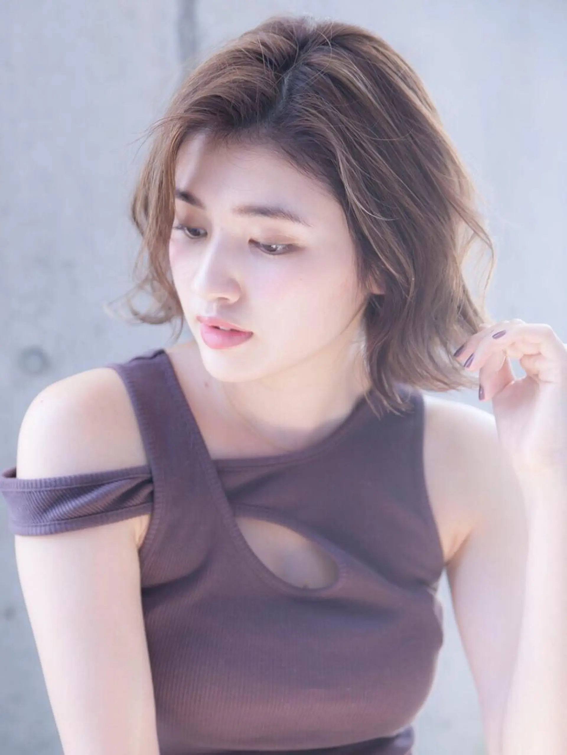 ミディアム カラー パーマ 💘透明感カラー💘 沖本 将宏のヘアスタイル