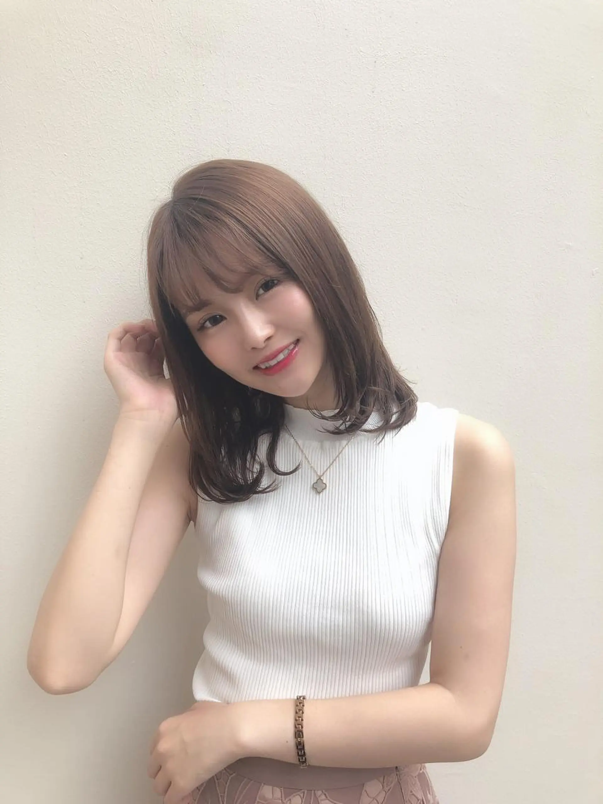 ミディアム カラー パーマ ヘアアレンジ 美髪矯正 Rioのヘアスタイル