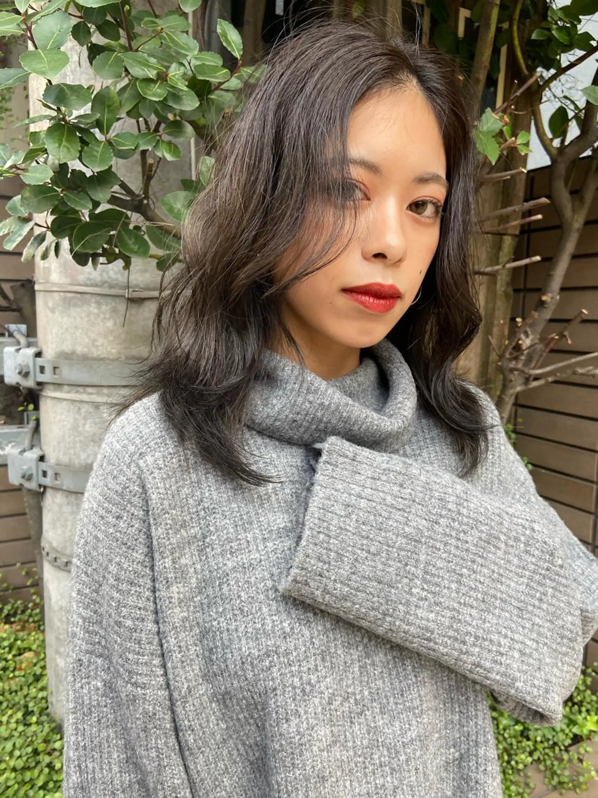 ミディアム カラー アディクシーカラー ベージュカラー オリーブベージュ 松尾太樹 【pia】福岡美容室のヘアスタイル