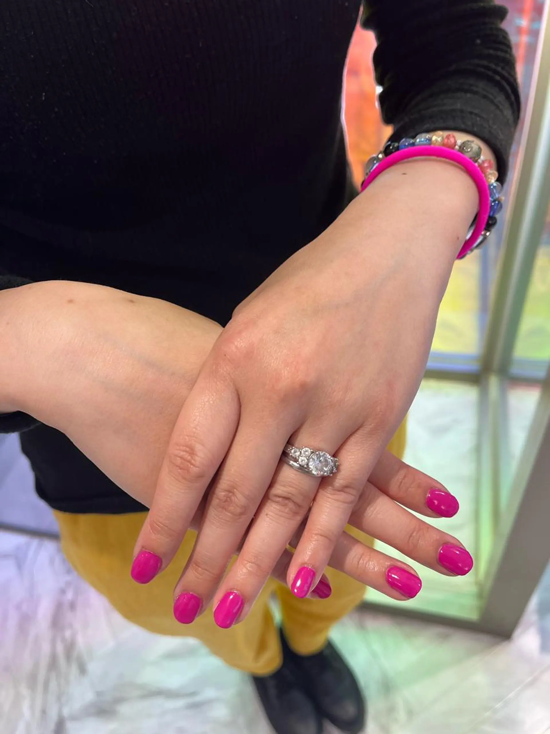 ネイル ピンク mai🤍縮毛酸性ス トレート/アイリストのヘアスタイル