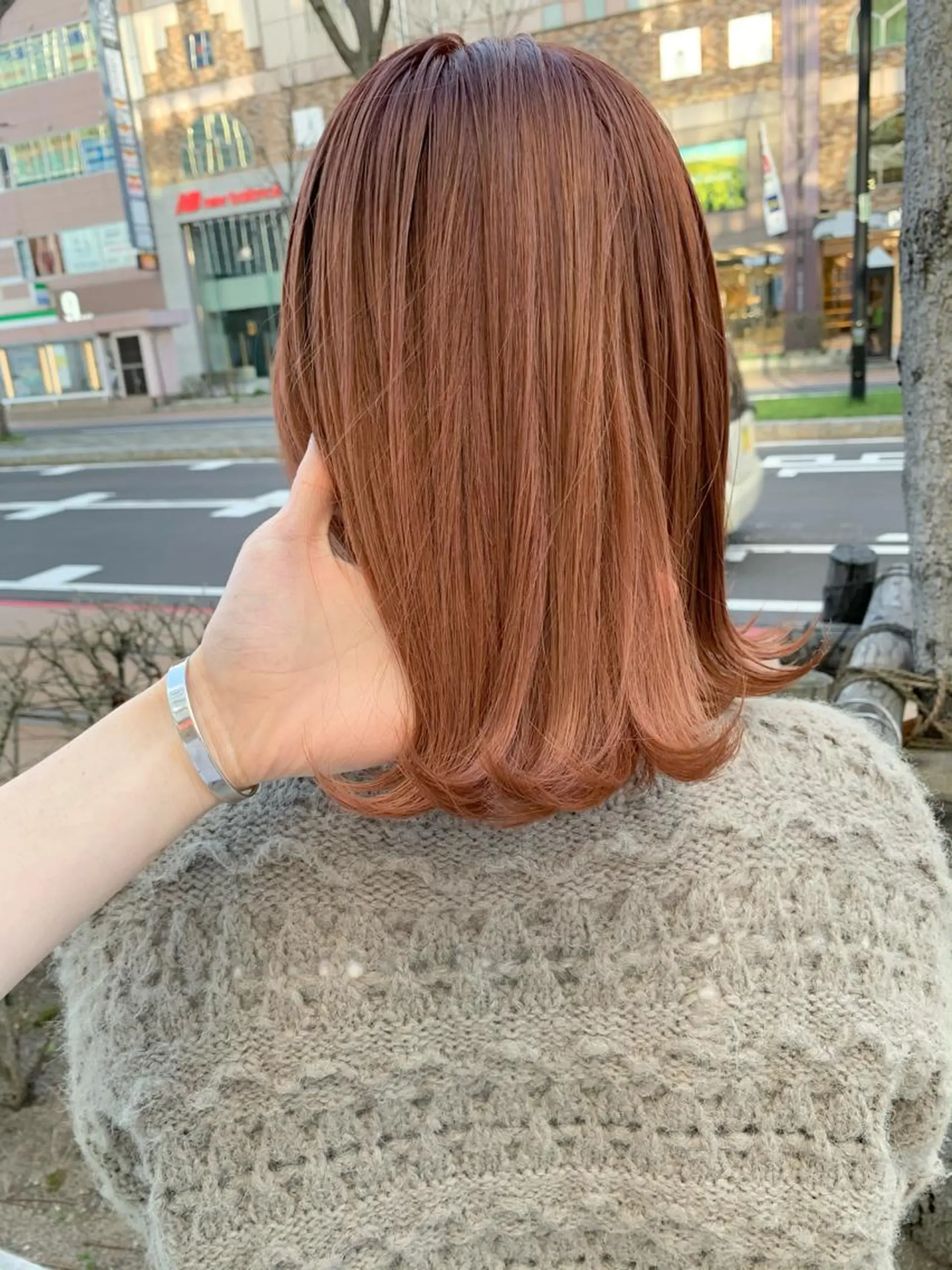 ミディアム カラー ベージュカラー オレンジ オレンジベージュ tension 【テンション】のヘアスタイル