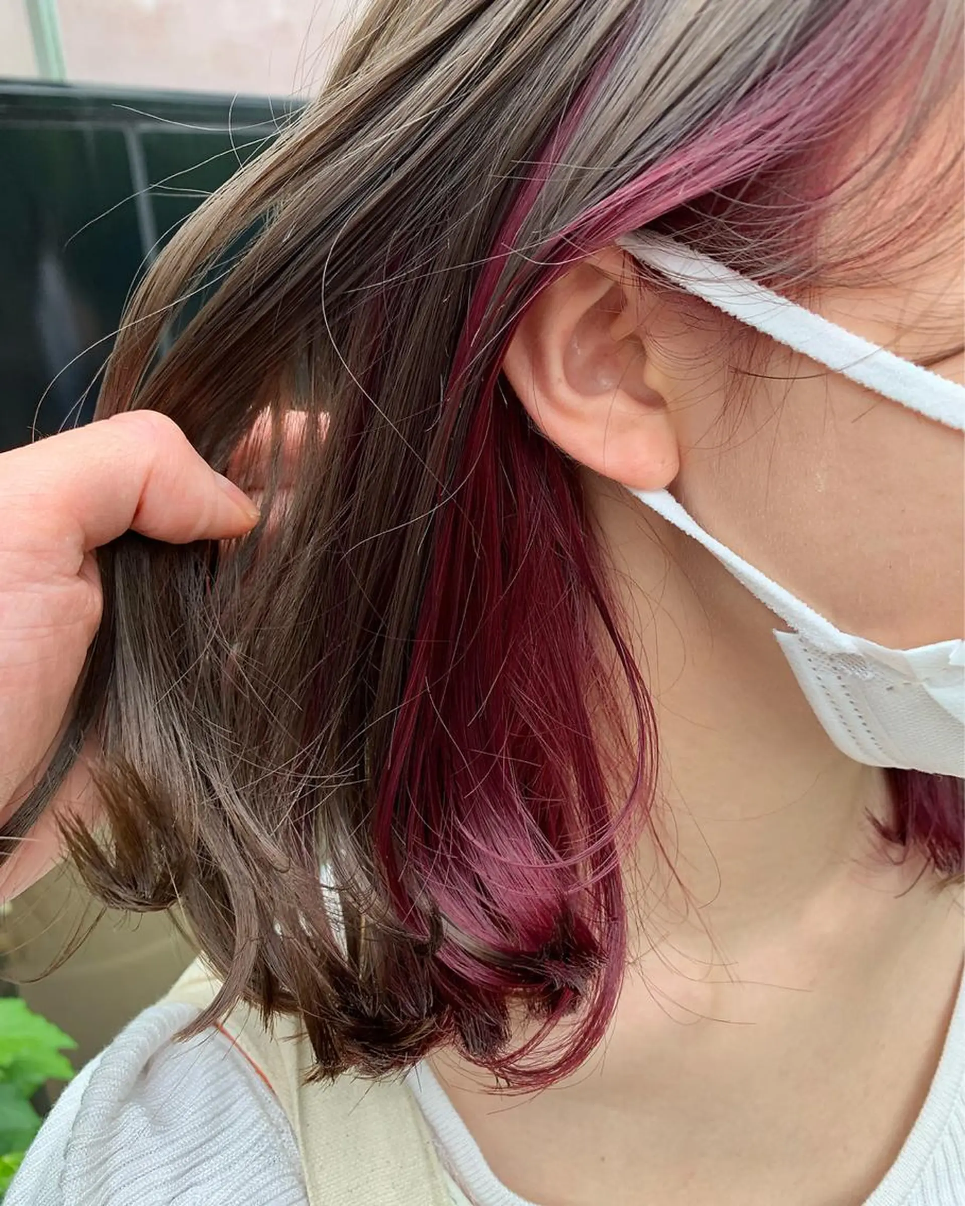 ミディアム カラー インナーカラー ピンクカラー ピンクパープル パープルカラー ヘアカラー ACT仙川所属・みうら ミウラのヘアスタイル