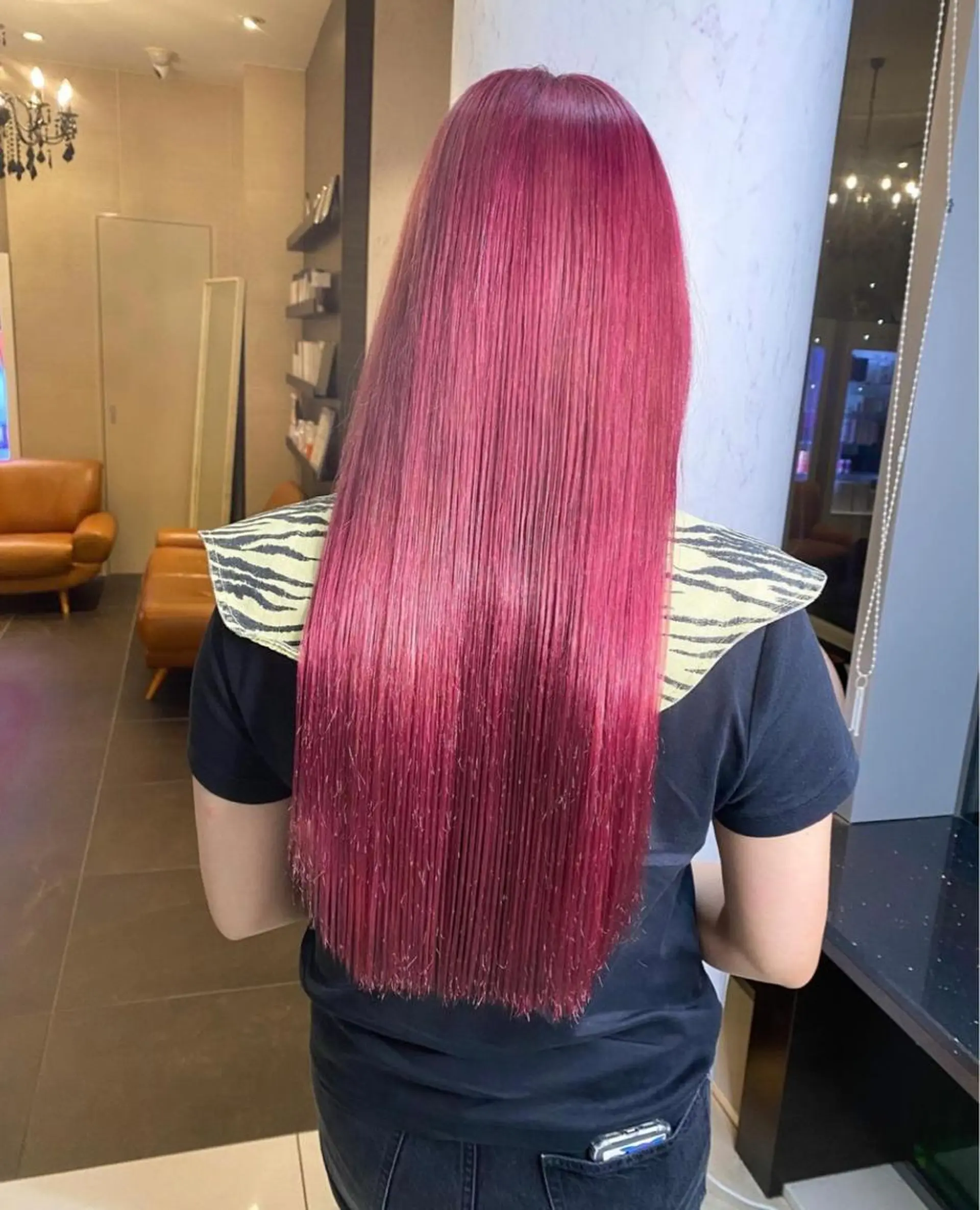 ロング カラー カシス ピンクカラー ヘアカラー トリートメント 🌱ブリーチ・透明感 カラー/mapi🦭のヘアスタイル