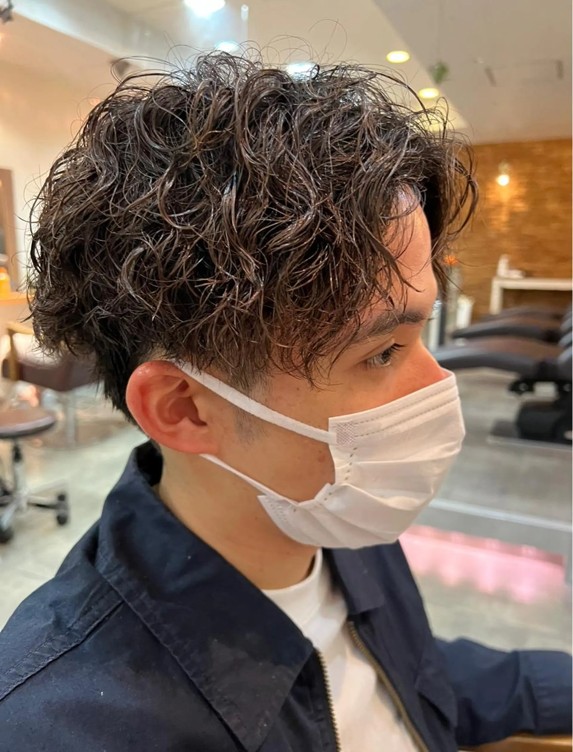 パーマ メンズ メンズブリーチ カット パーマ little  porto所属・透明感・艶感 小坂隼斗のヘアスタイル