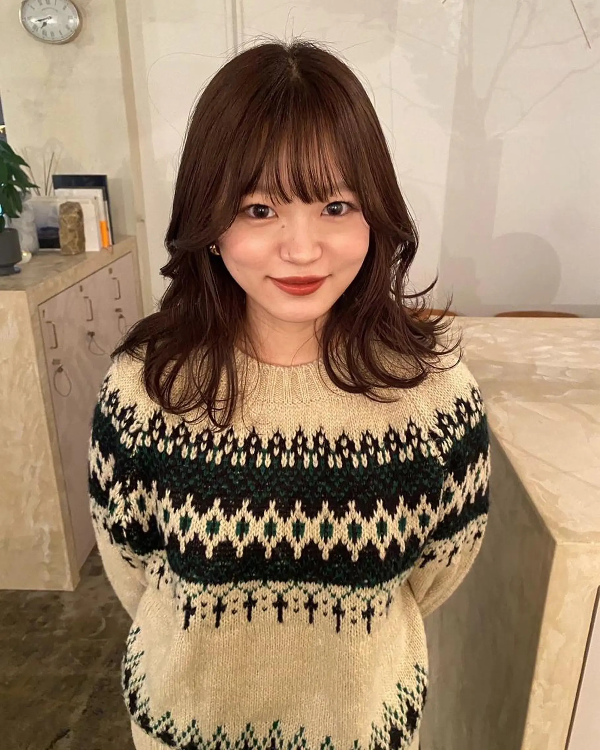 ミディアム カラー 原 瑞希のヘアスタイル