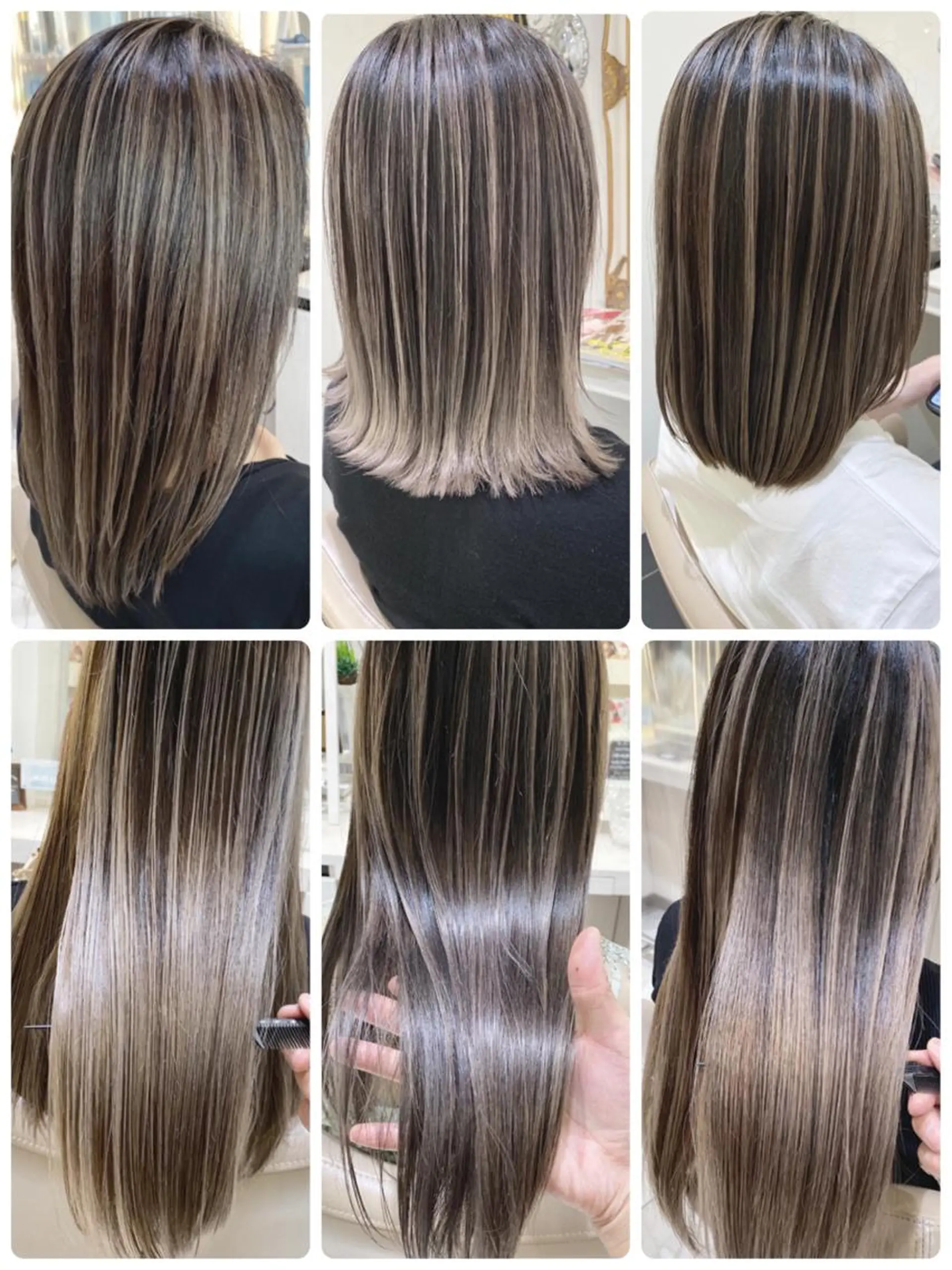 ミディアム カラー バレイヤージュ 髪質改善 レイヤーカット カット ヘアカラー トリートメント 山崎俊輔/髪質改善 /バレイヤージュのヘアスタイル