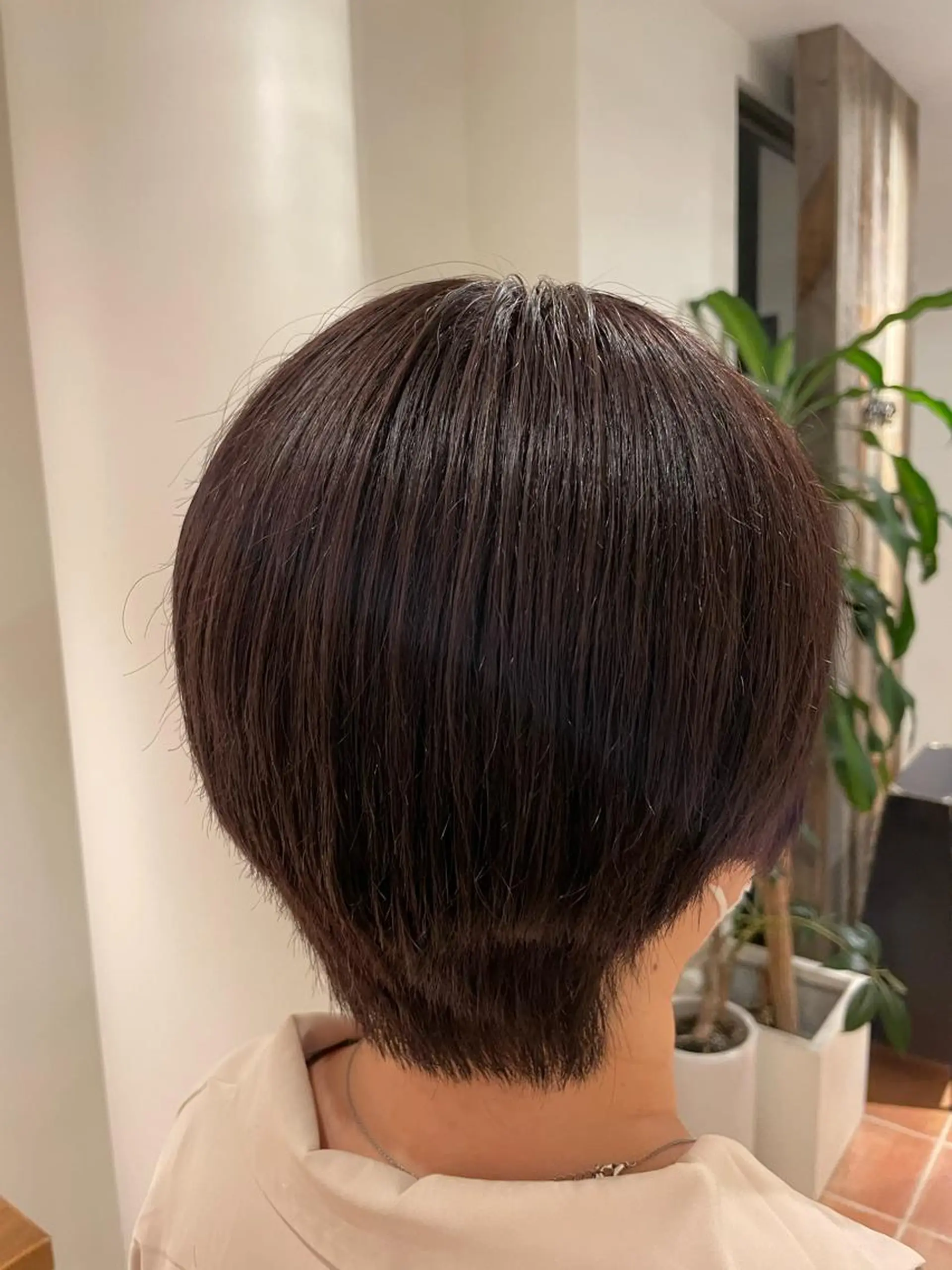 ショート ラベンダーベージュ イシバシ ミナミのヘアスタイル