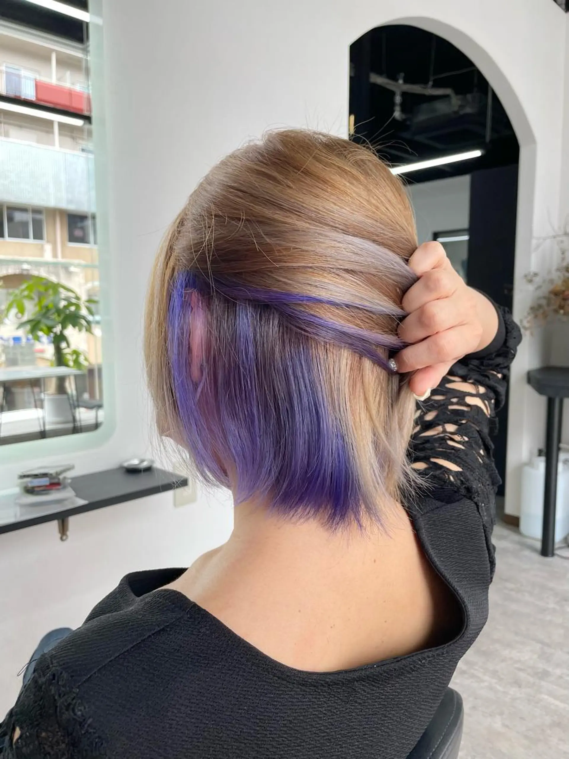 セミロング カラー アッシュ ベージュカラー ブルーカラー ブラウンカラー ショコラベージュ ヘアカラー 名駅Private Salon　Noaのヘアスタイル