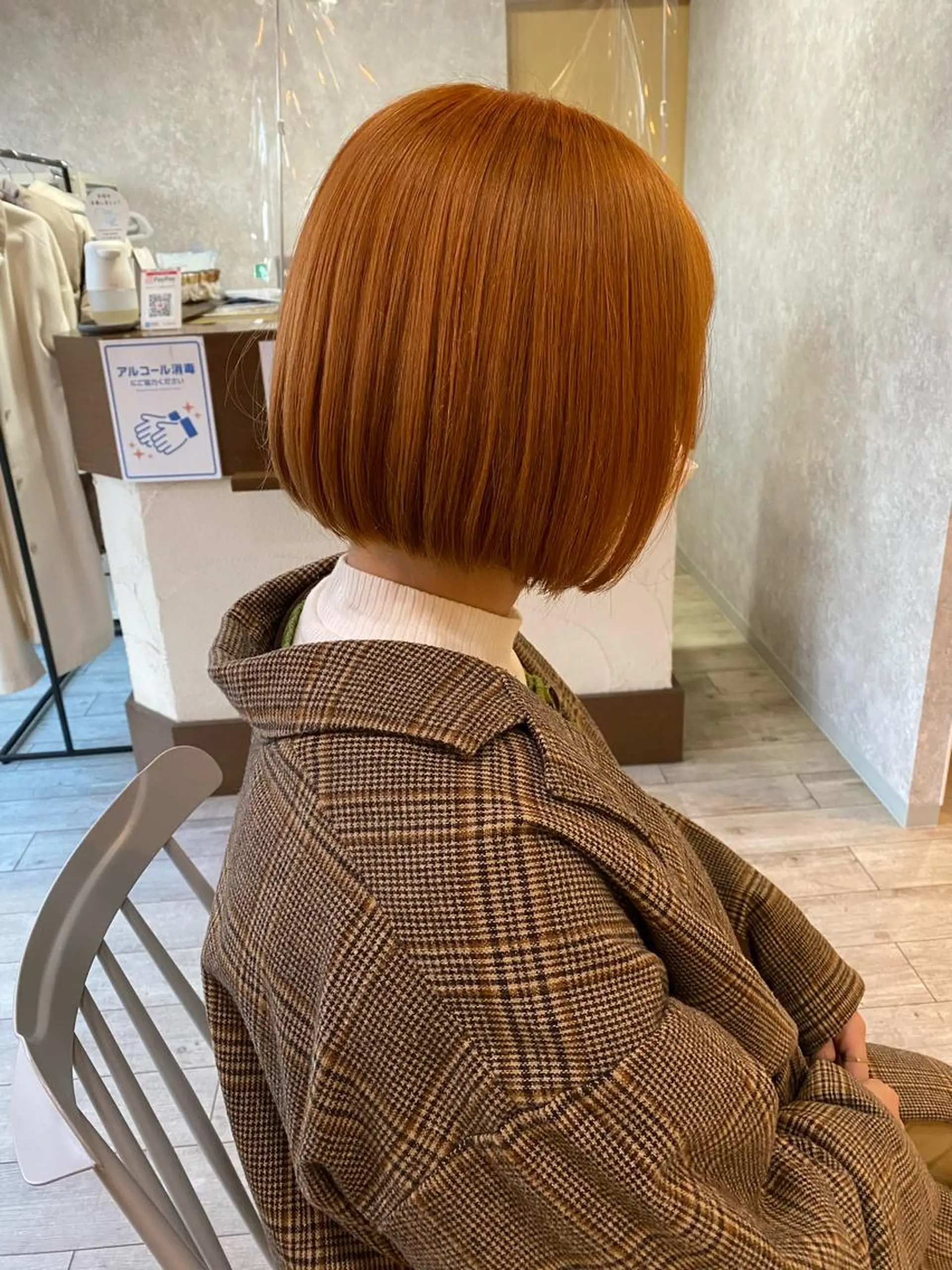 ミディアム カラー オレンジ ボブ ｲﾁｶﾜ ﾐｵ/ minim hairのヘアスタイル