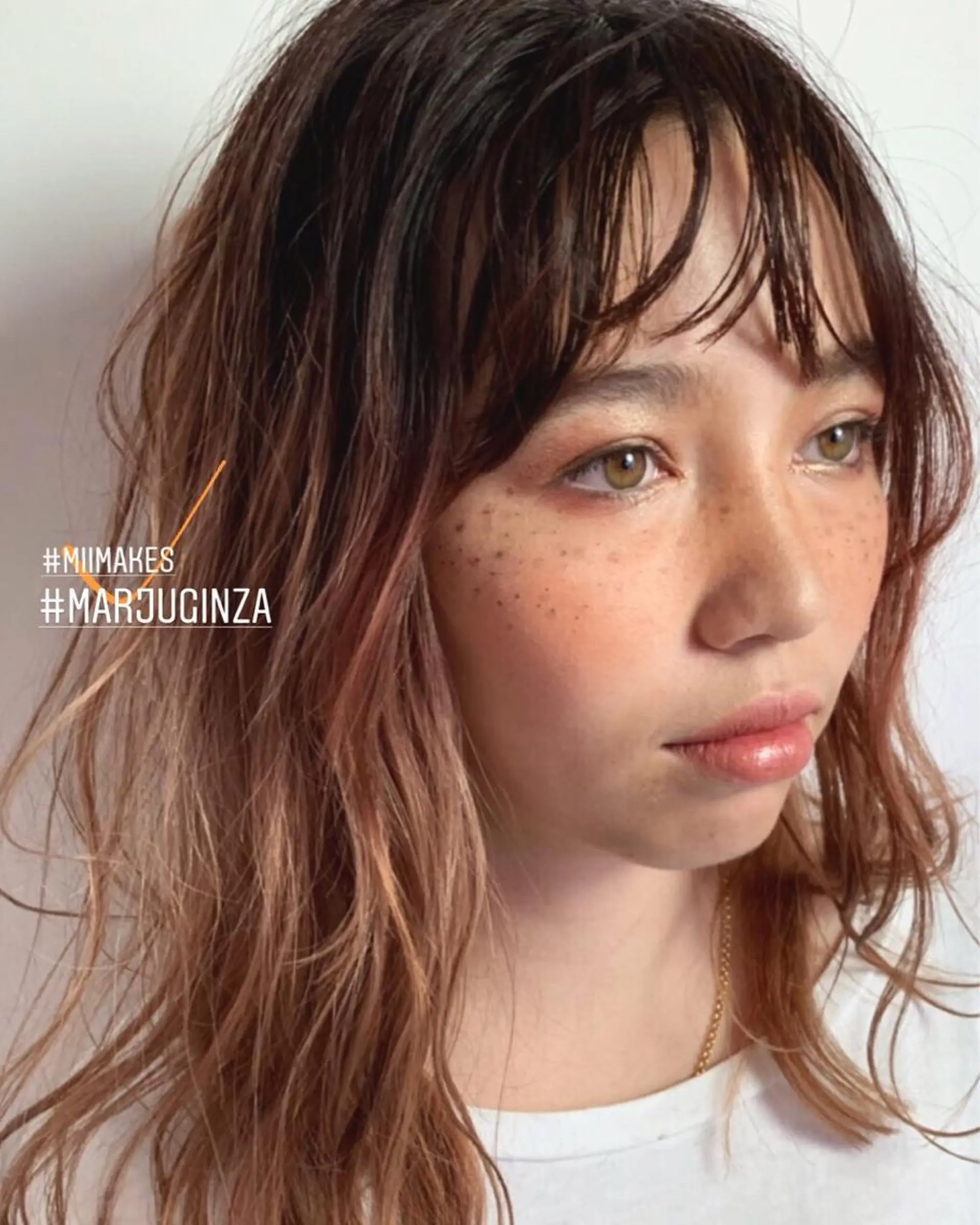 セミロング カラー パーマ ヘアアレンジ マツエク・マツパ 💎耳ツボジュエリー ×銀座美容室💎のヘアスタイル