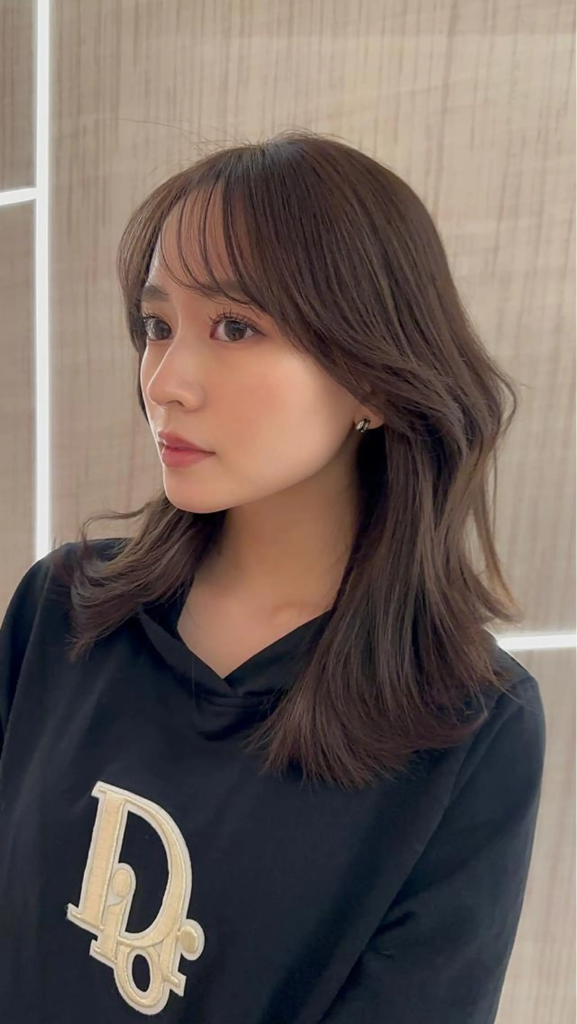 ロング カラー エギョモリ 顔まわりレイヤー 顔周りカット ヨシンモリ 韓国風ヘア カット トリートメント 顔周り特化/韓国ヘア /レイヤー/吉野幸大のヘアスタイル