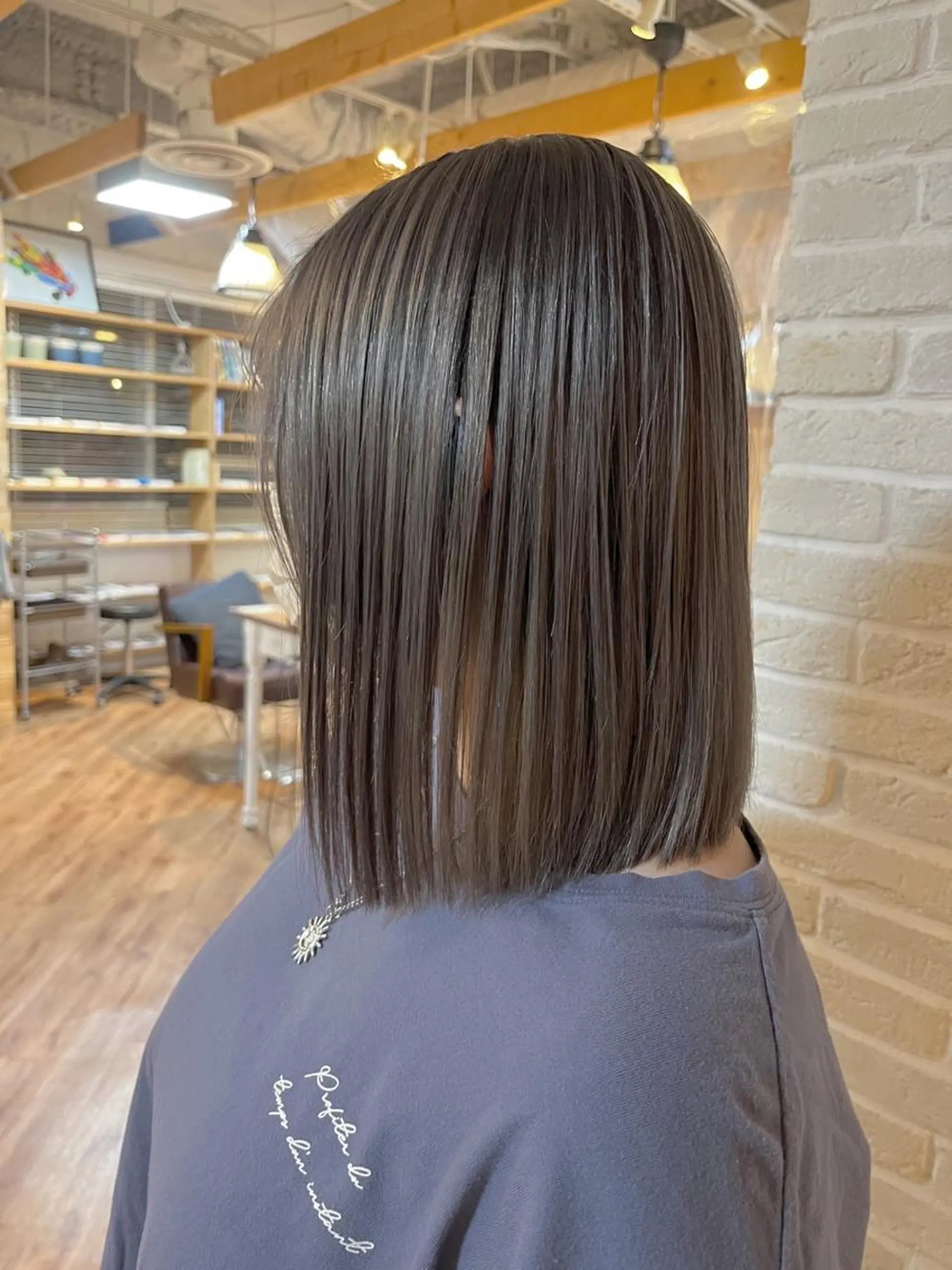 ミディアム カラー ブリーチ ハイライトカラー ハイライト hair salon Ranun髪質改善のヘアスタイル