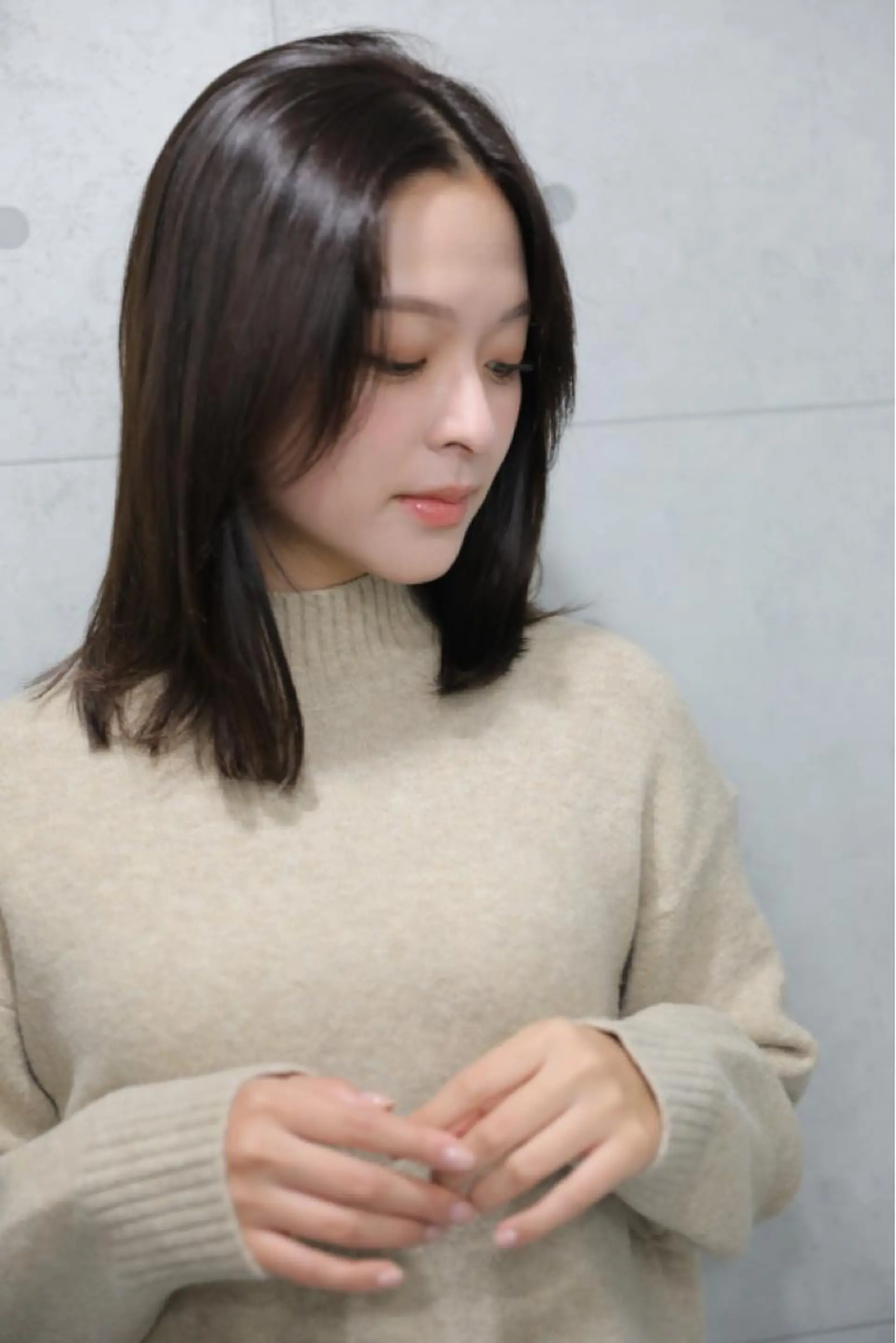 セミロング カラー パーマ ヘアアレンジ メンズ キッズ マツエク・マツパ アイブロウ メンズハイライト 透明感カラー ハイライトカラー 眉カラー ハイライト Endearing 銀座/レイヤーカットのヘアスタイル