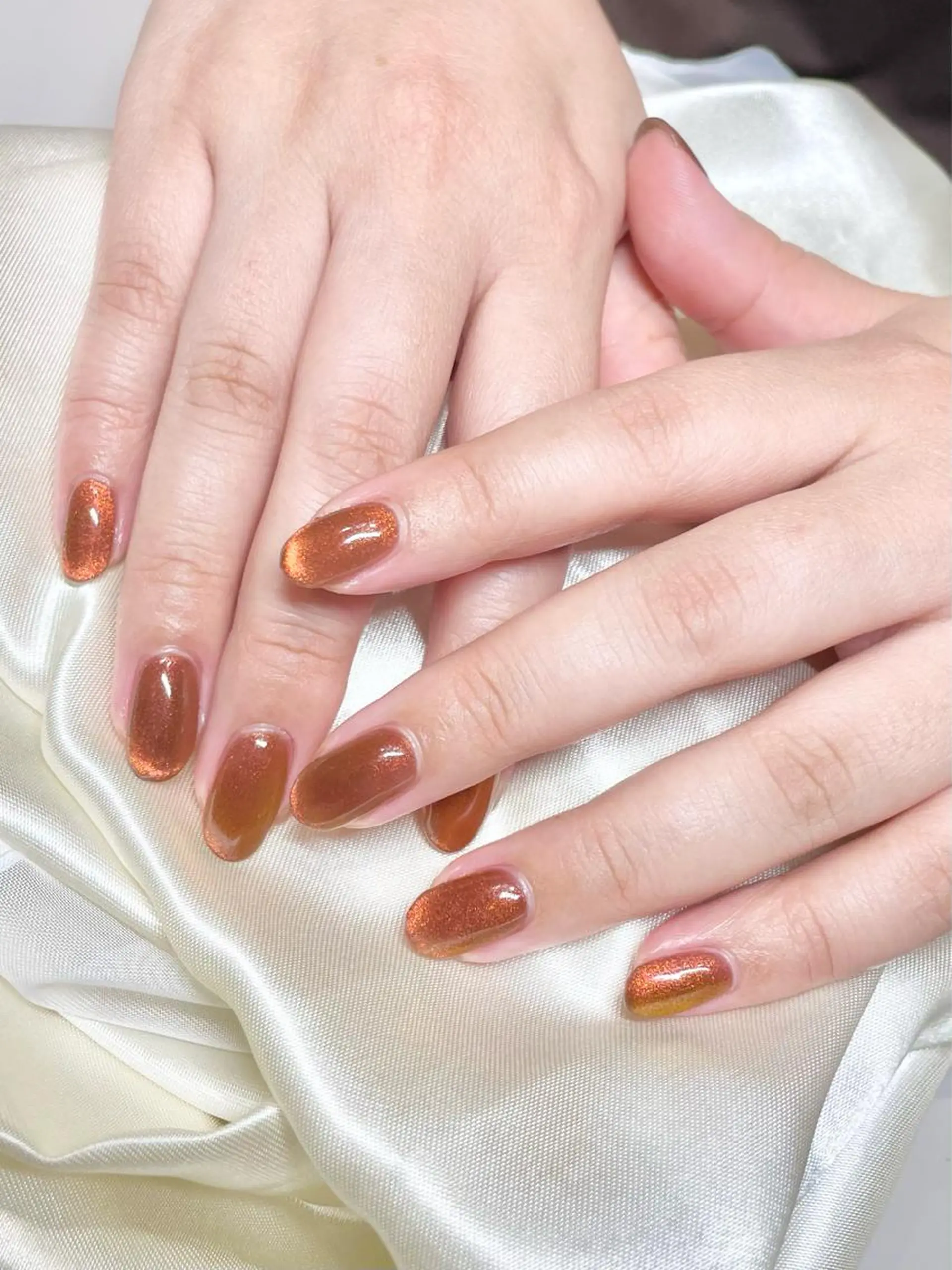 ネイル マグネットネイル オレンジ Nail Salon Y.のネイルデザイン