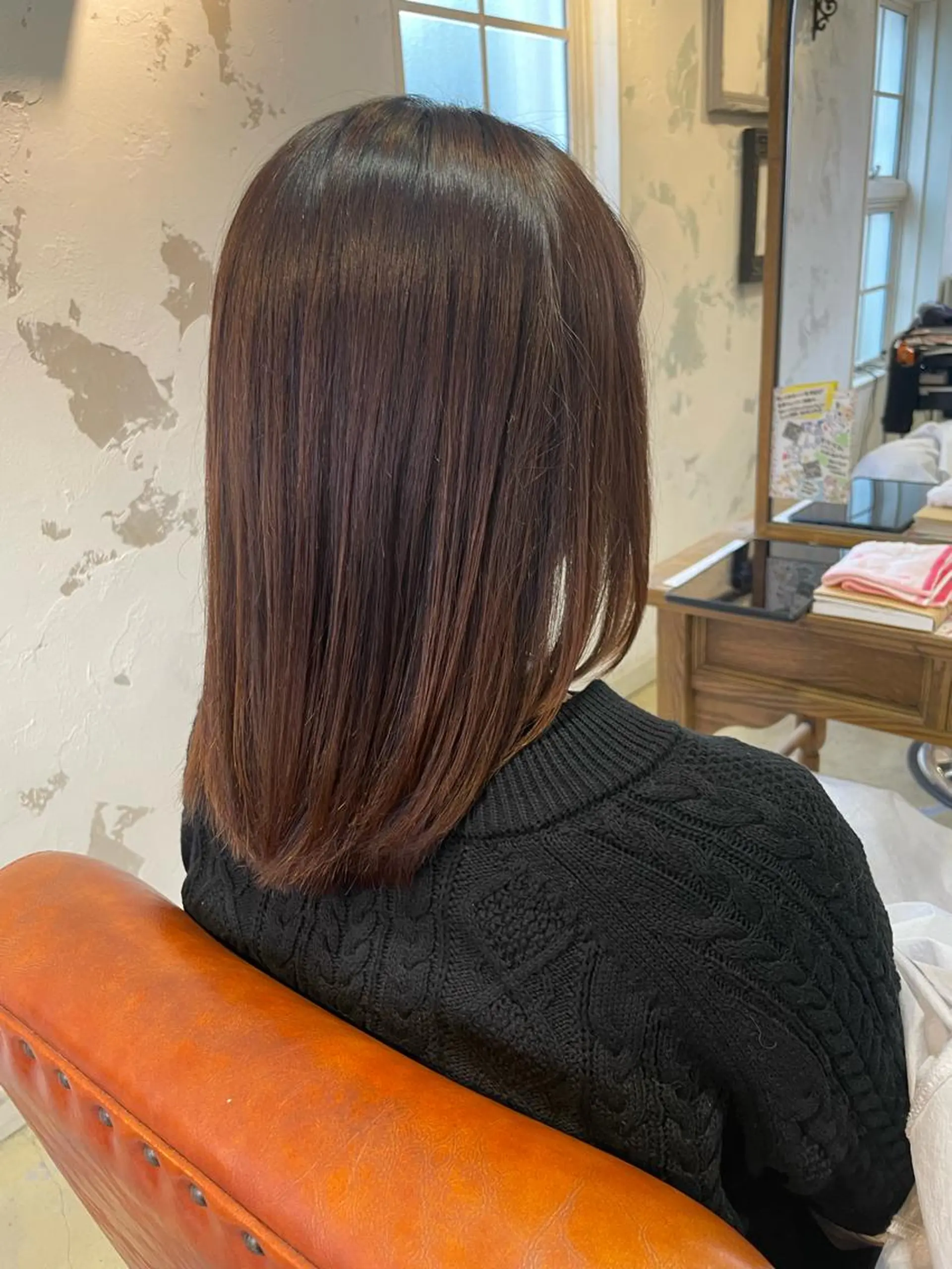 セミロング パーマ 縮毛矯正 🤍MIDUKI🤍 韓国風レイヤーカットのヘアスタイル