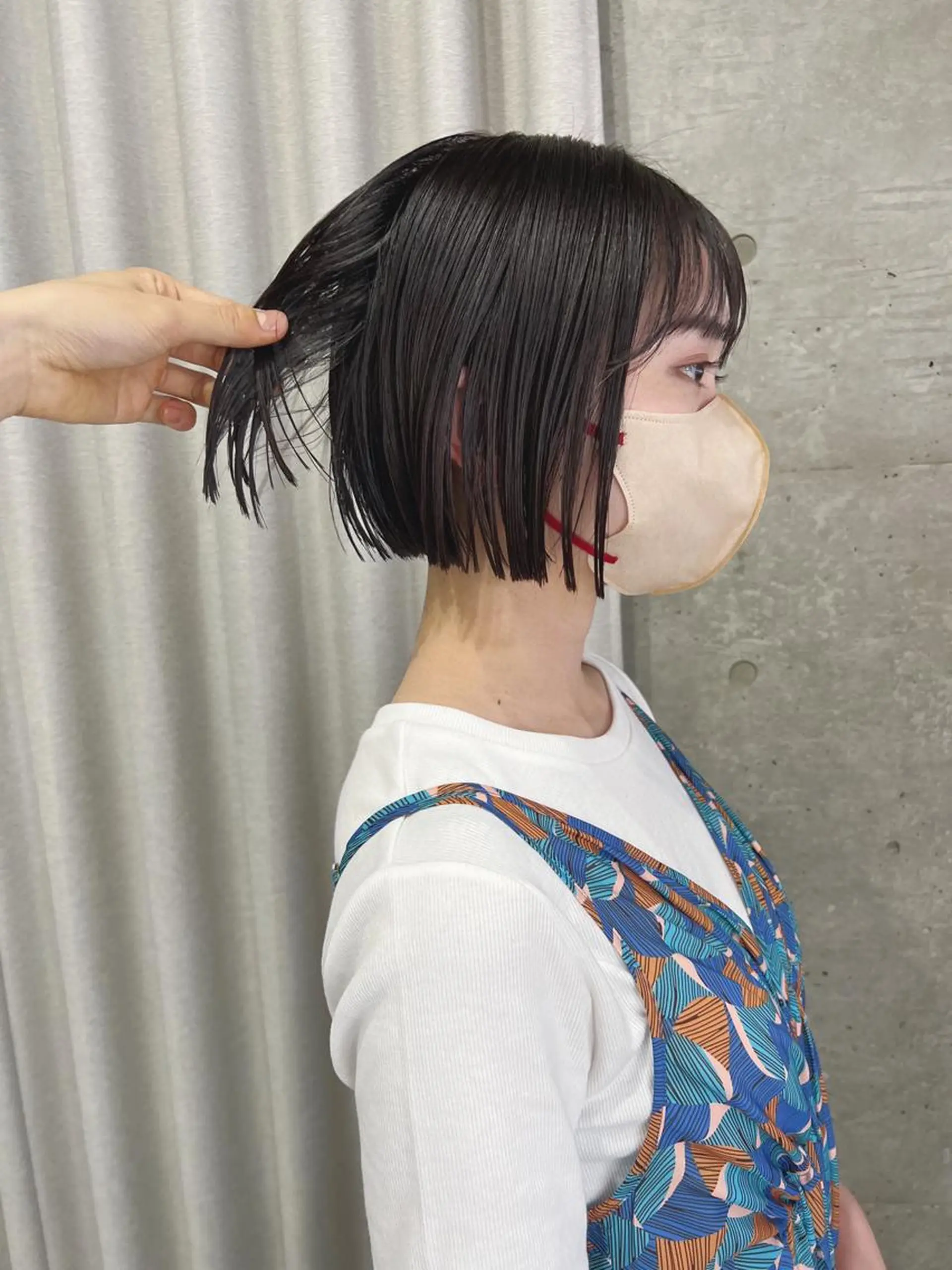 ショート カラー ボブパーマコテ巻き風 パーマNo1深江秀平のヘアスタイル