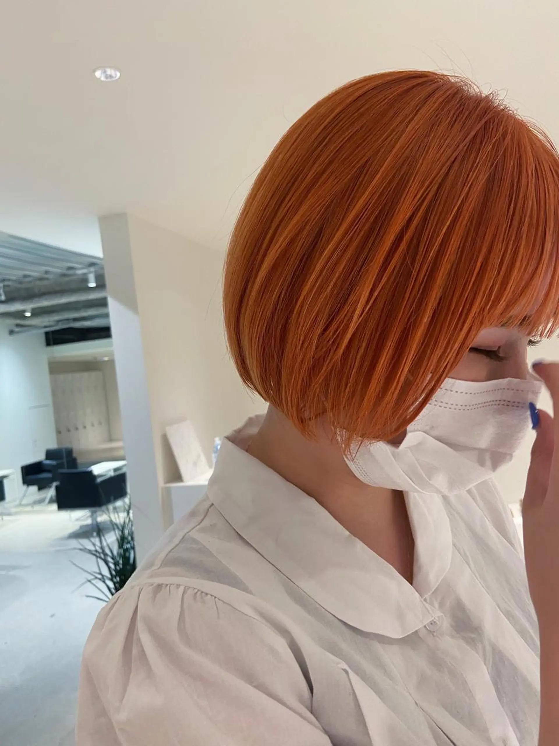 ミディアム カラー ブリーチ ブリーチなしカラー オレンジ STAN WOOD所属・似合わせcut 🔥yutakaのヘアスタイル