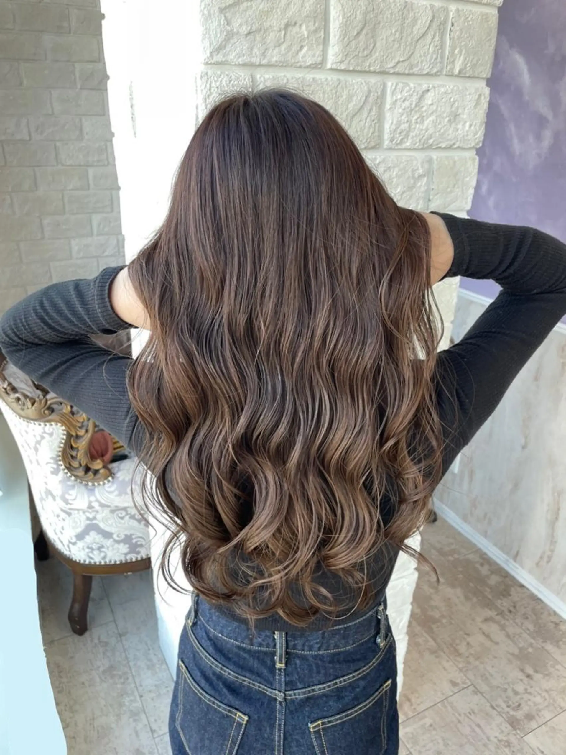 ロング カラー ベージュカラー ココアベージュ ANGELICA JR奈良店のヘアスタイル