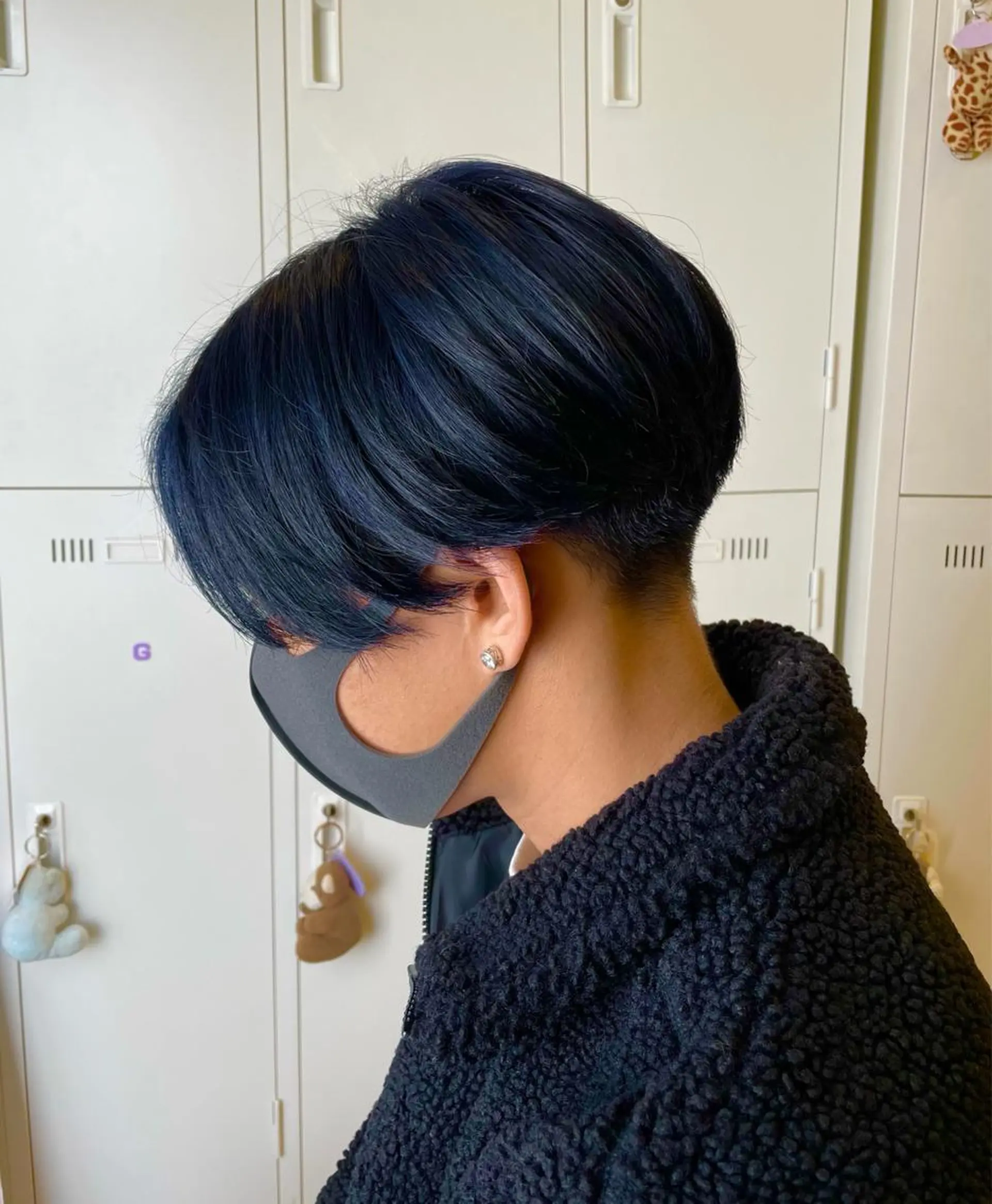 ショート カラー メンズ センターパート 黒髪 ネイビーカラー 髪質改善/ショート/ メンズカット/KAiのヘアスタイル